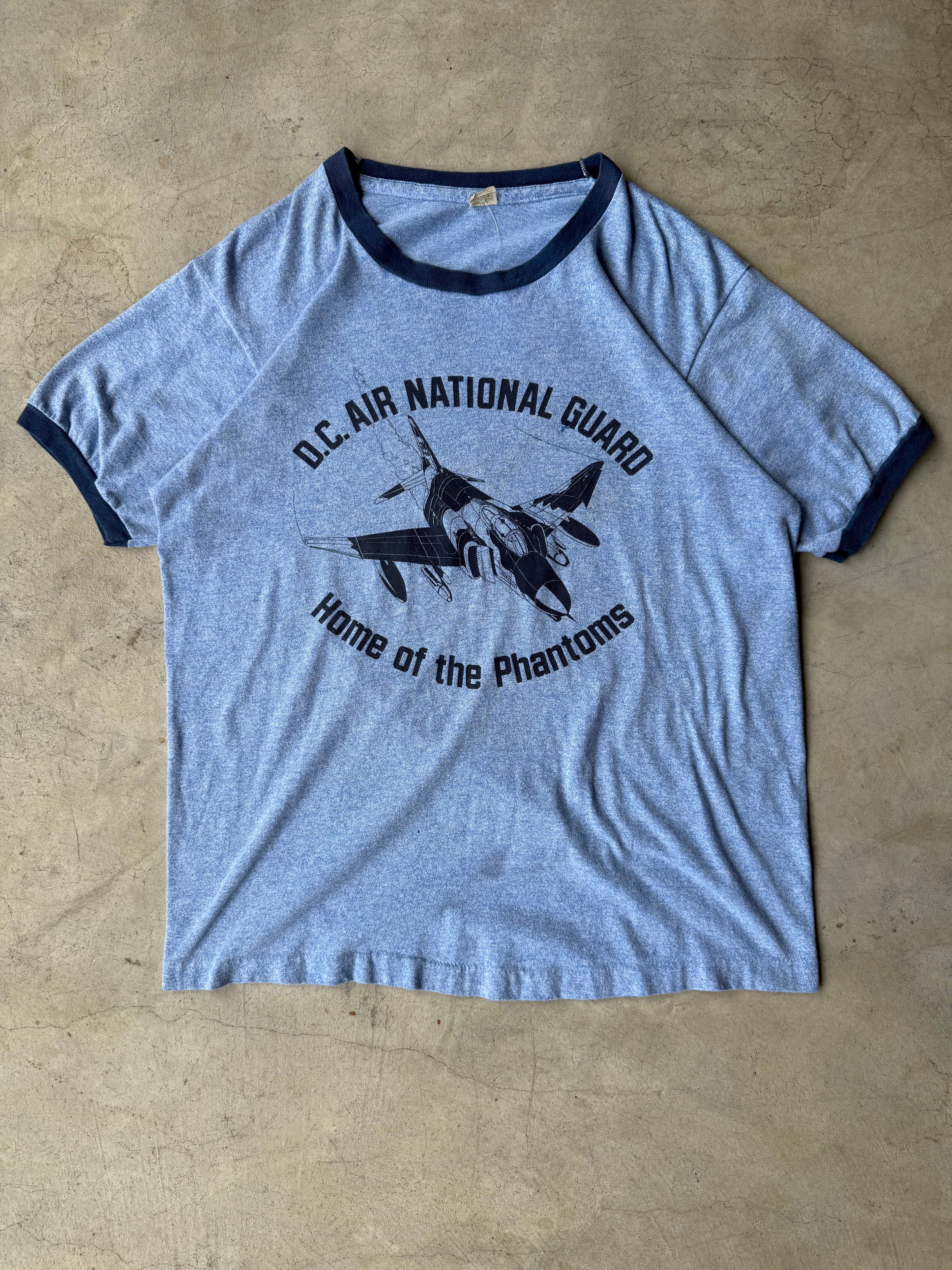 Vintage National Gaurd Fighter Jet Ringer Tee - XL
