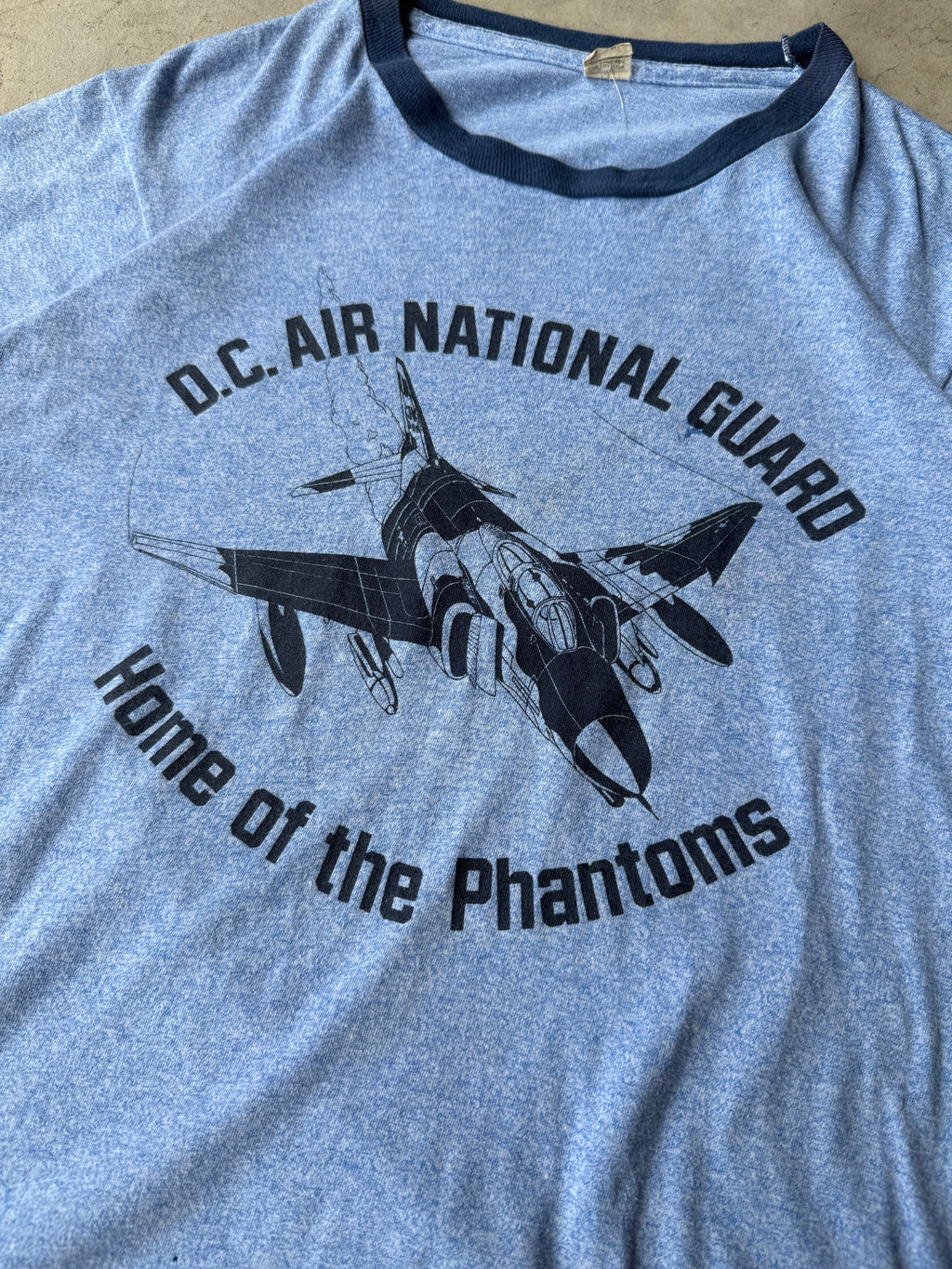 Vintage National Gaurd Fighter Jet Ringer Tee - XL
