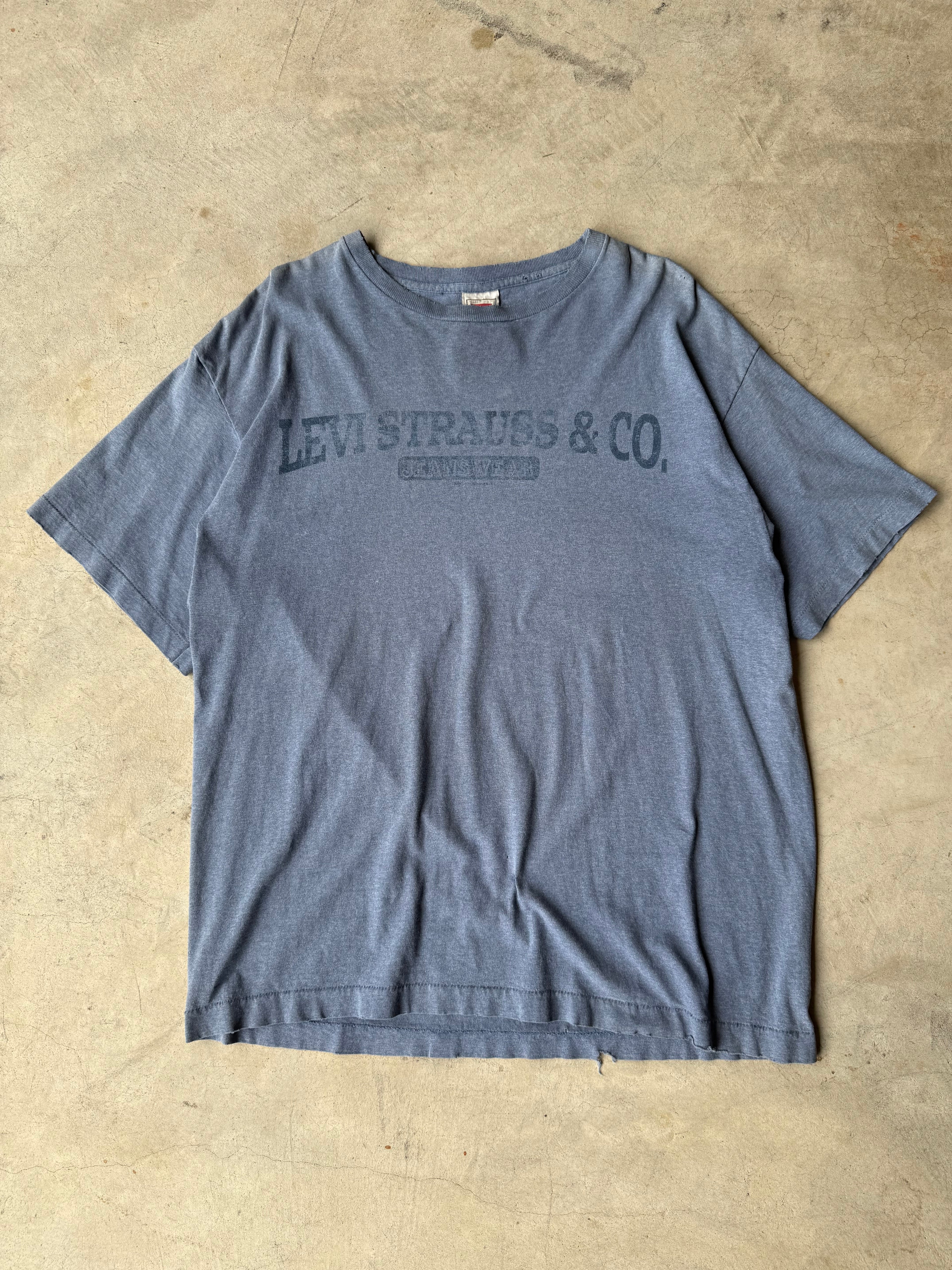 Vintage Faded Levi Jeans Tee - L