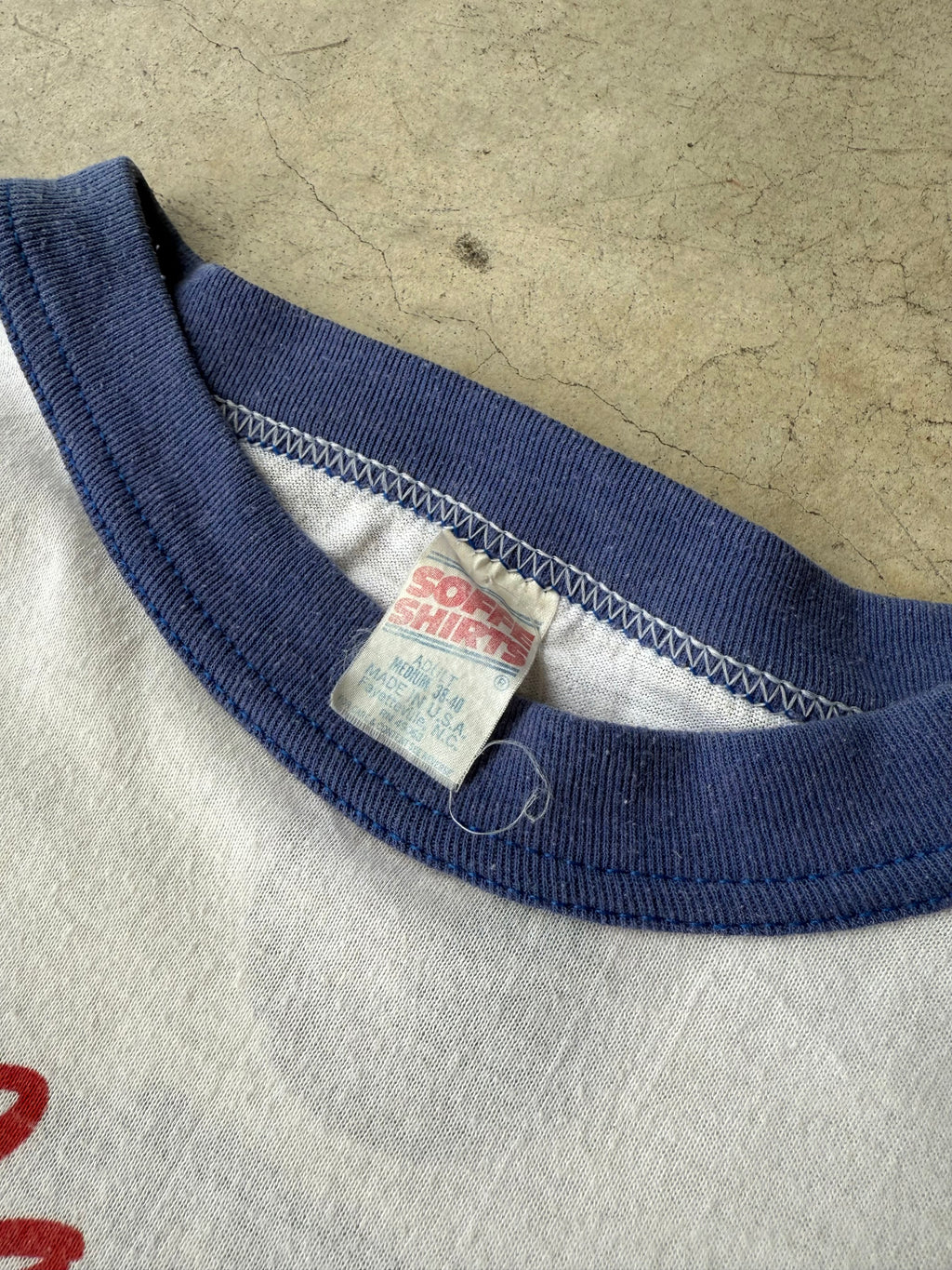 Vintage Blue Thunder Drag Race Ringer Tee - M