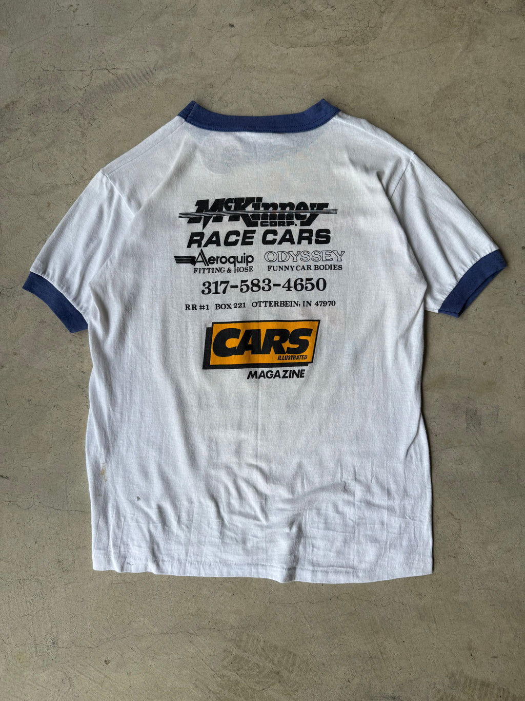 Vintage Blue Thunder Drag Race Ringer Tee - M