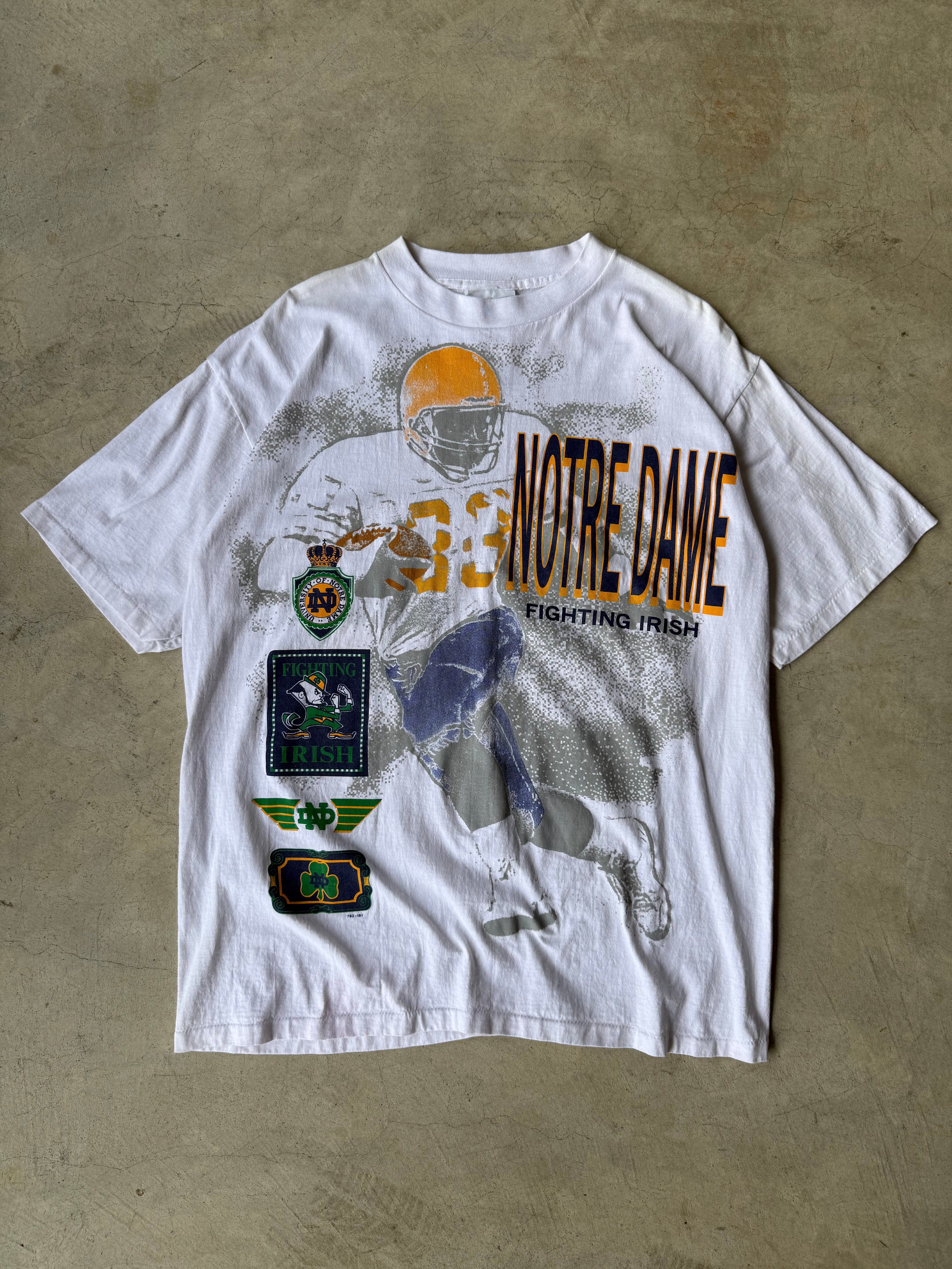 Vintage Notre Dame All Over Print Tee - XL