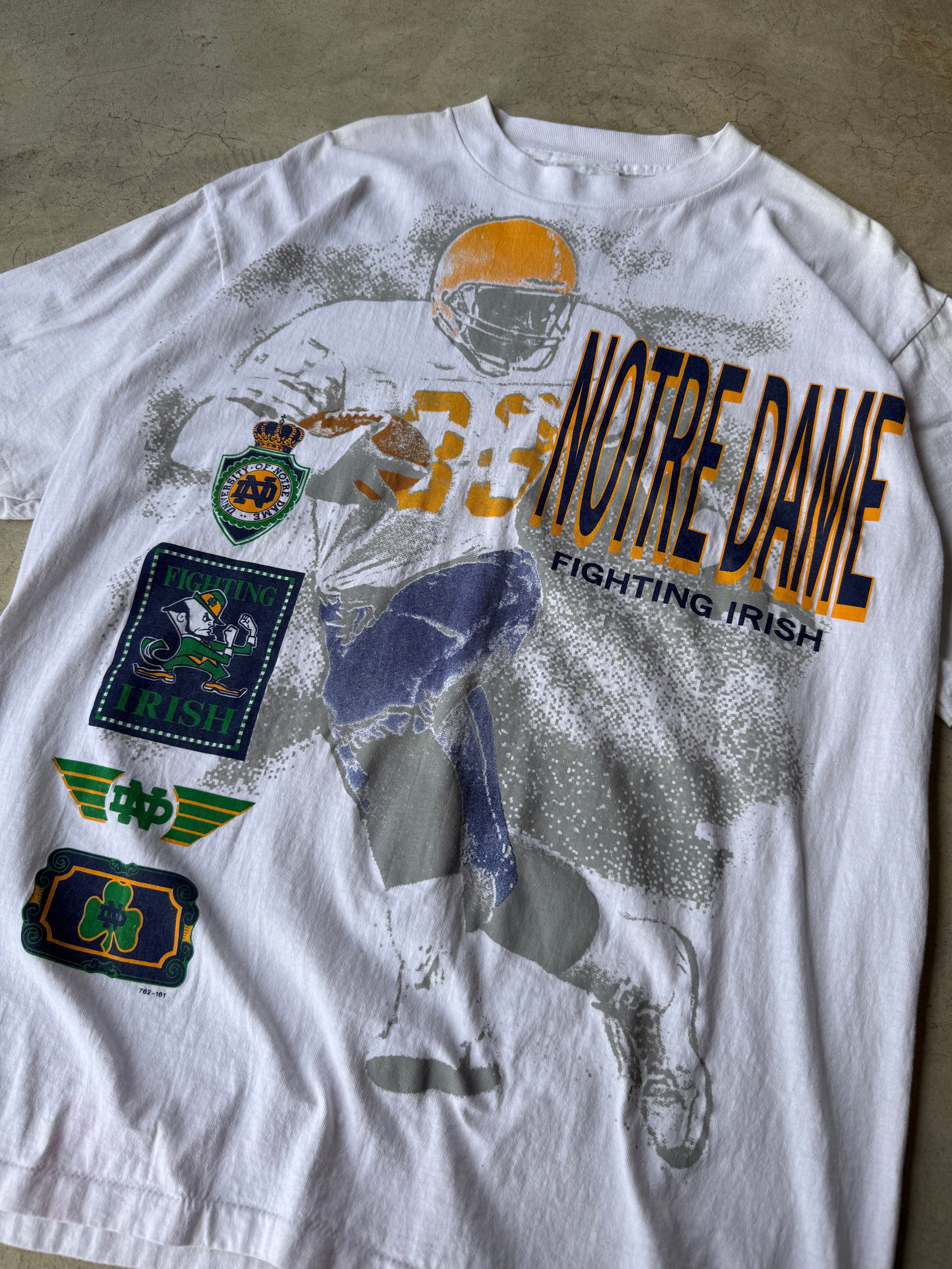 Vintage Notre Dame All Over Print Tee - XL