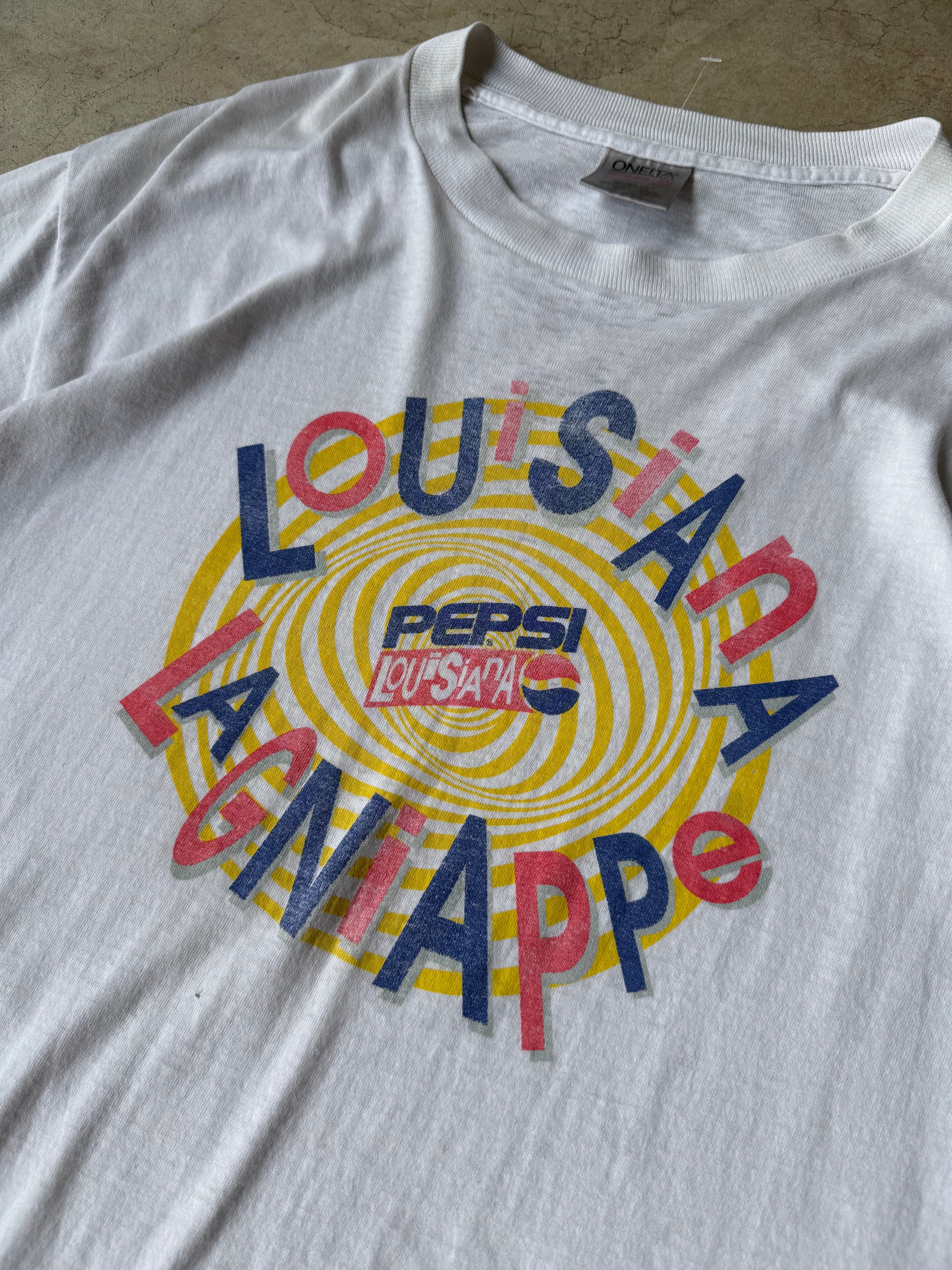 Vintage Louisiana Pepsi Cropped Tee - L