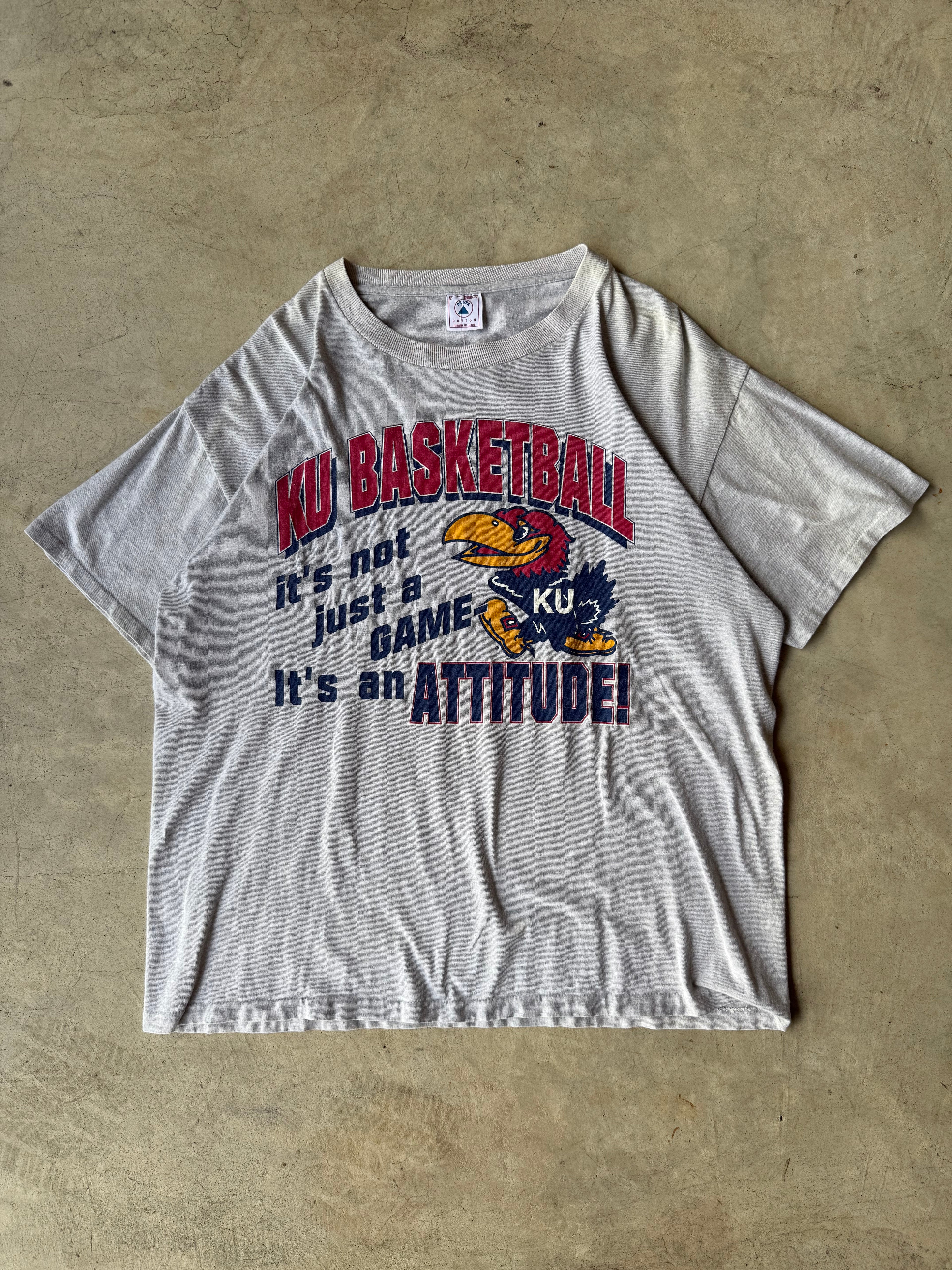Vintage KU Basketball Tee - L