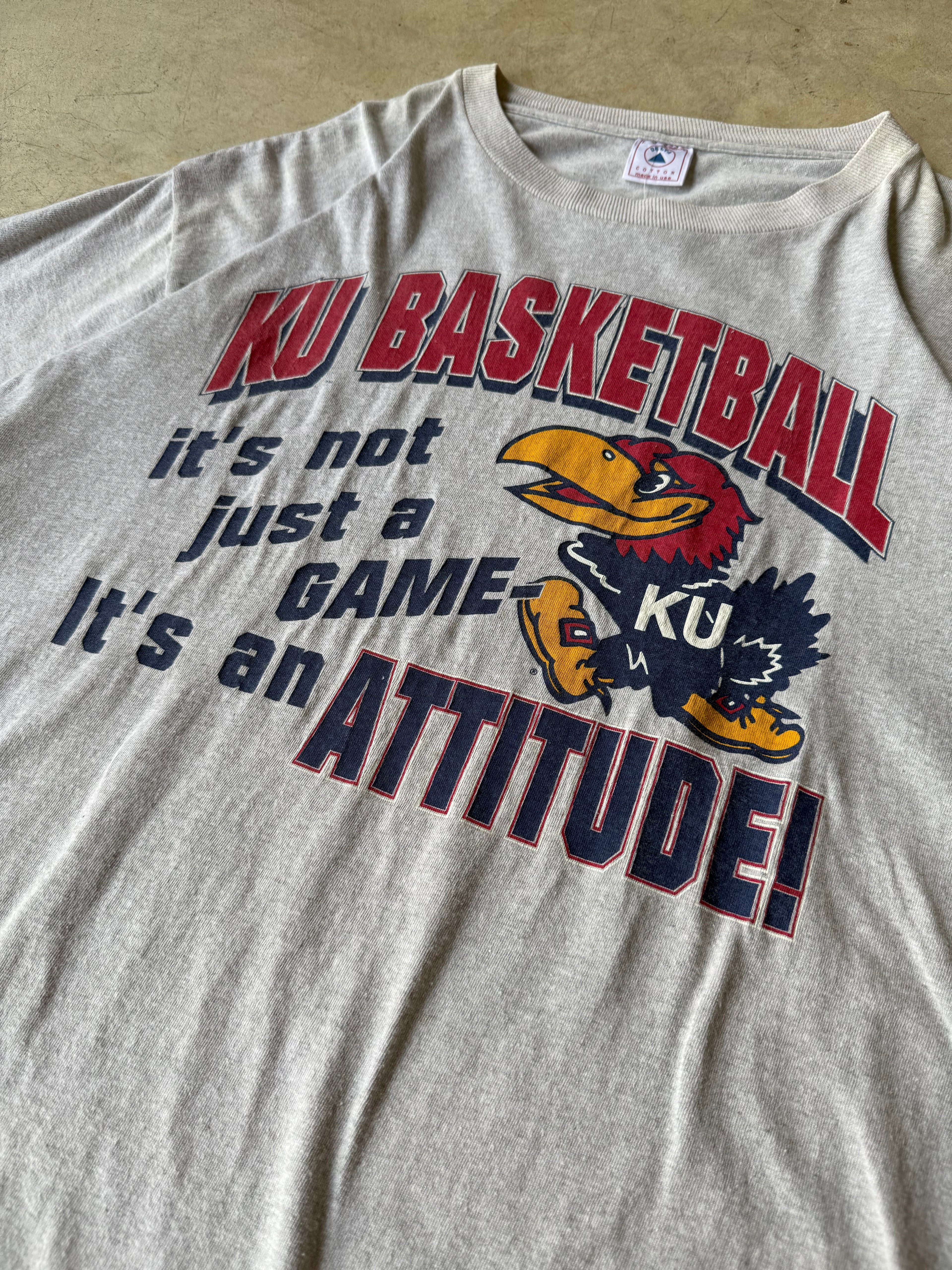 Vintage KU Basketball Tee - L