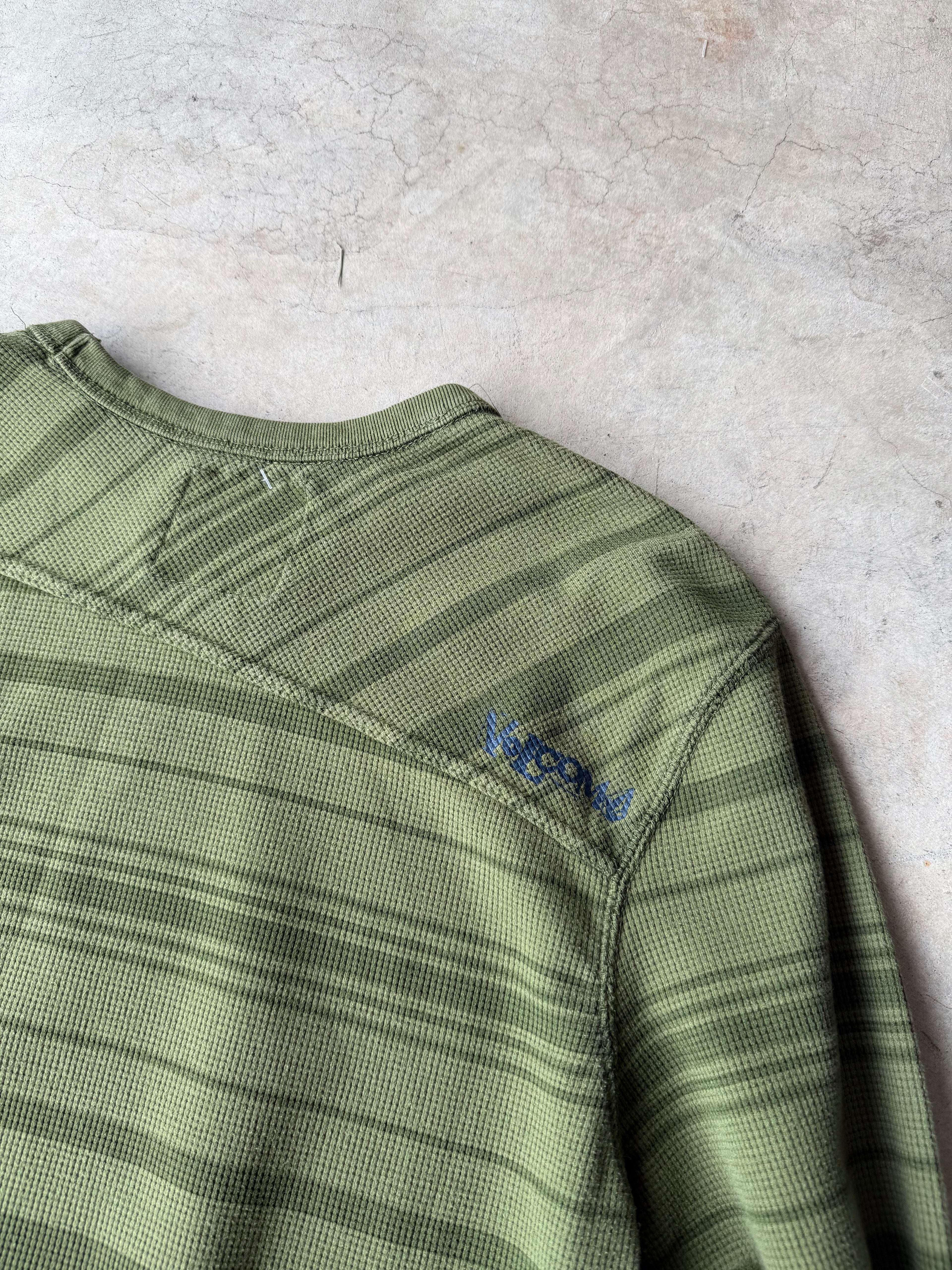Vintage Green Volcome Striped Thermal - L