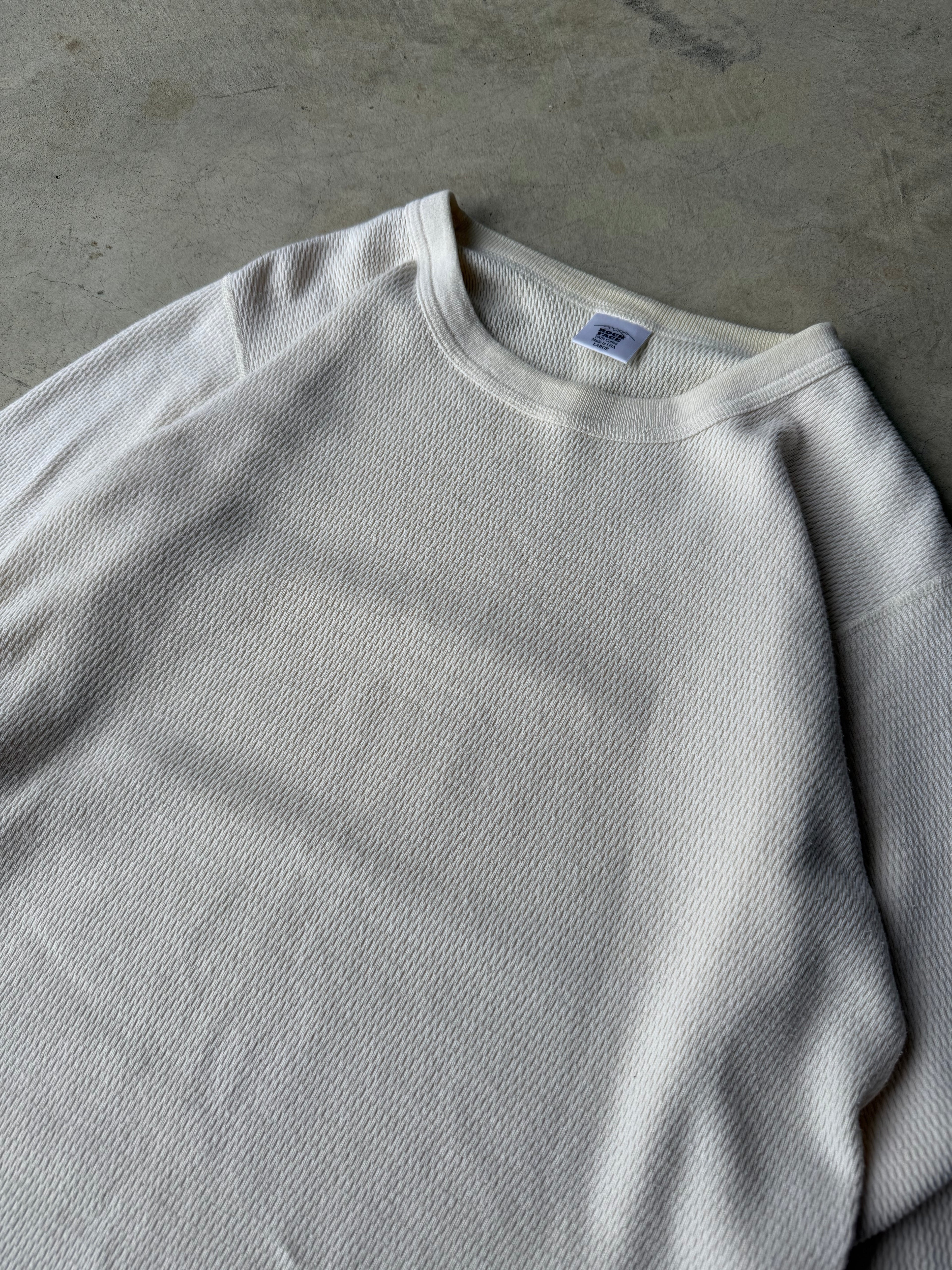Vintage White Long Sleeve Thermal - L