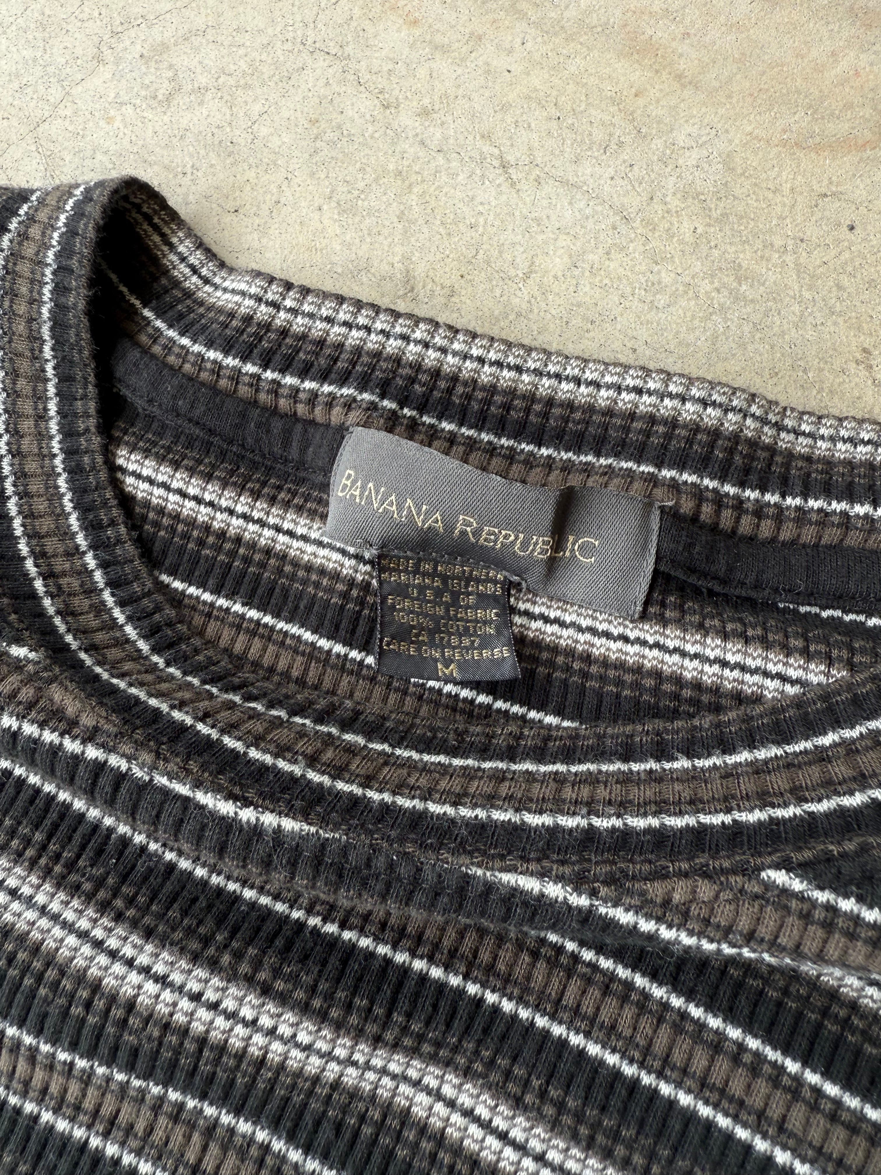 Vintage Banana Republic Striped Thermal - M
