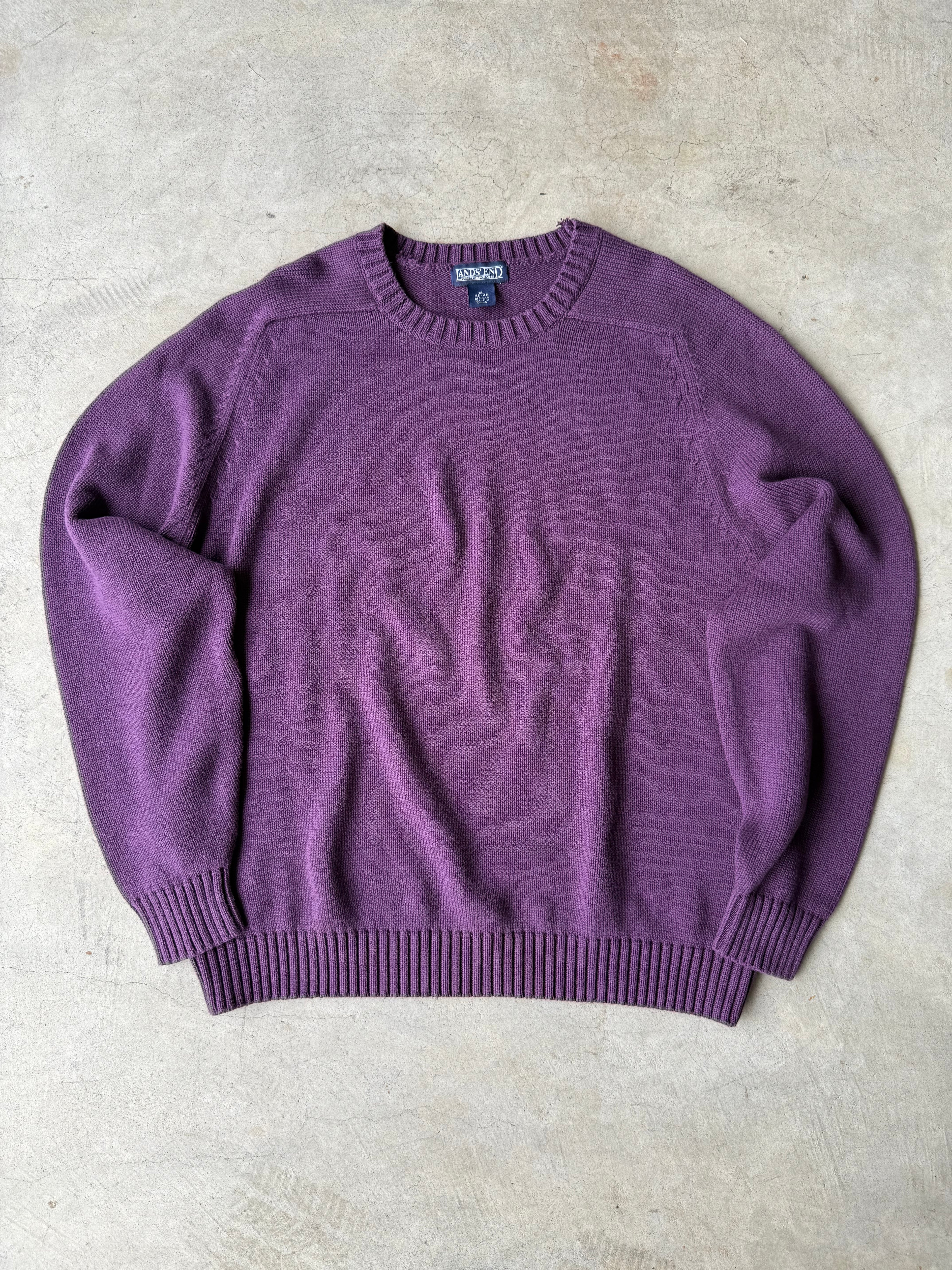 Vintage Purple Lands End Knit Sweater - XL