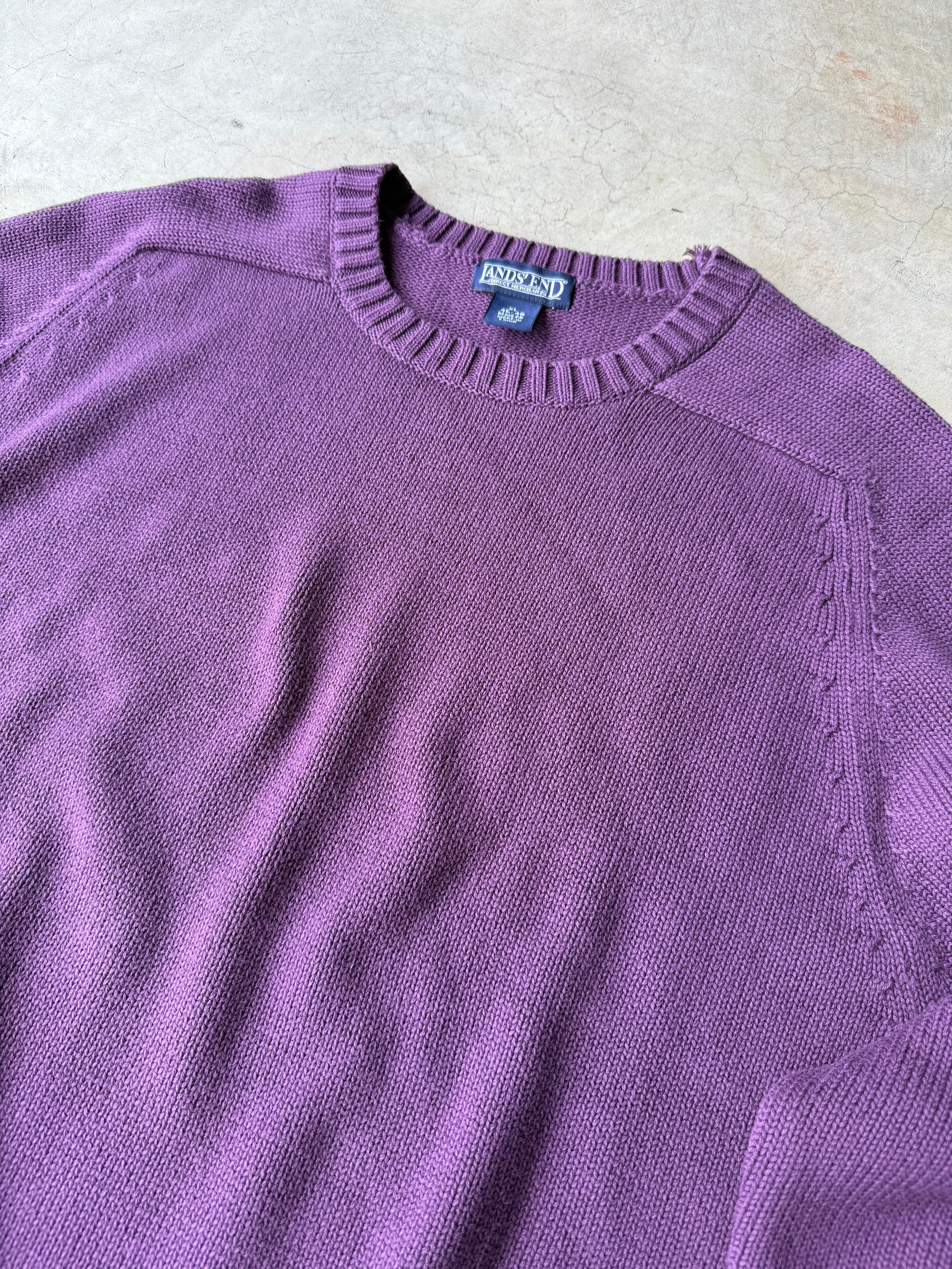 Vintage Purple Lands End Knit Sweater - XL