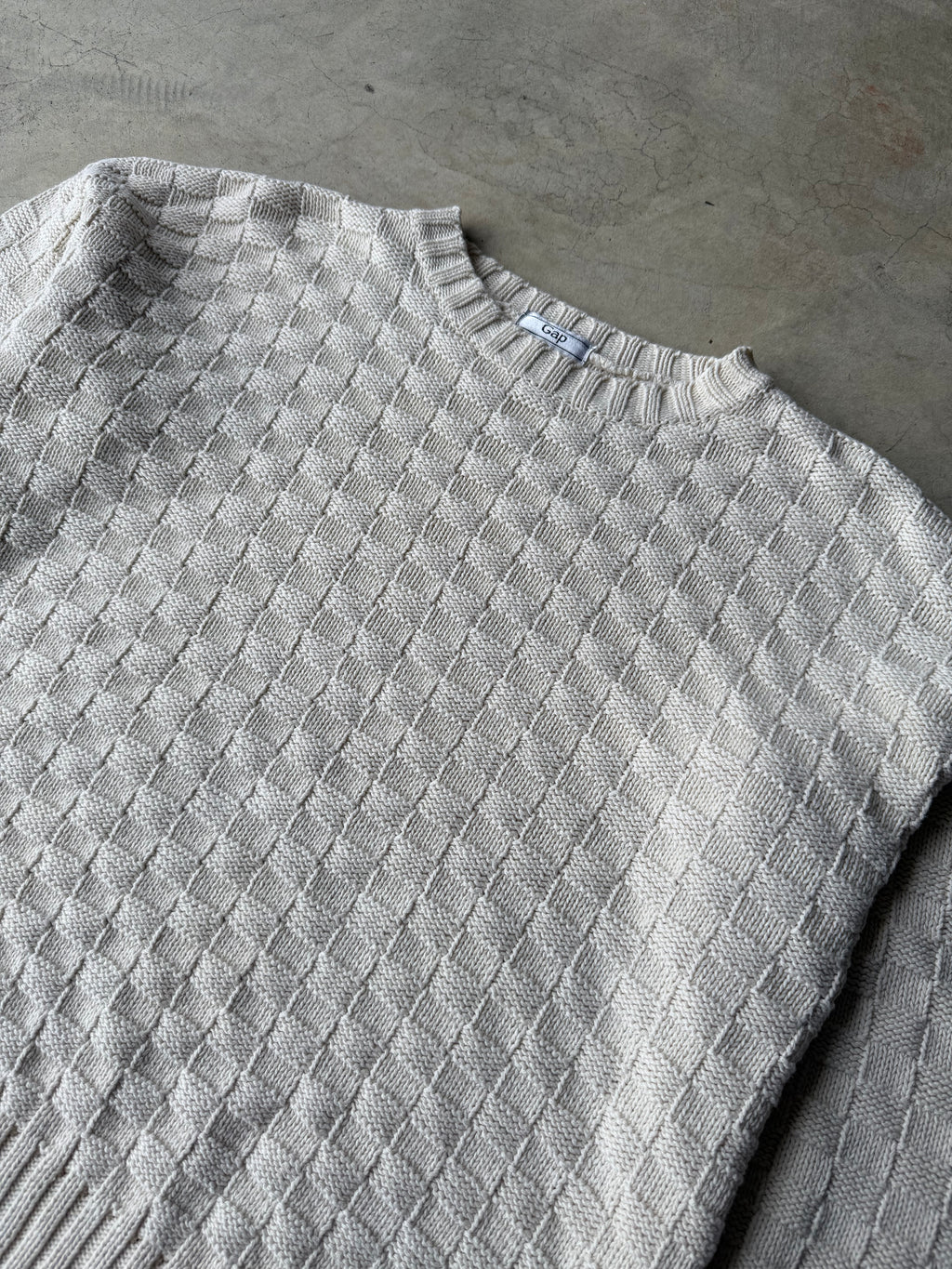 Vintage White Gap Knit Sweater - L