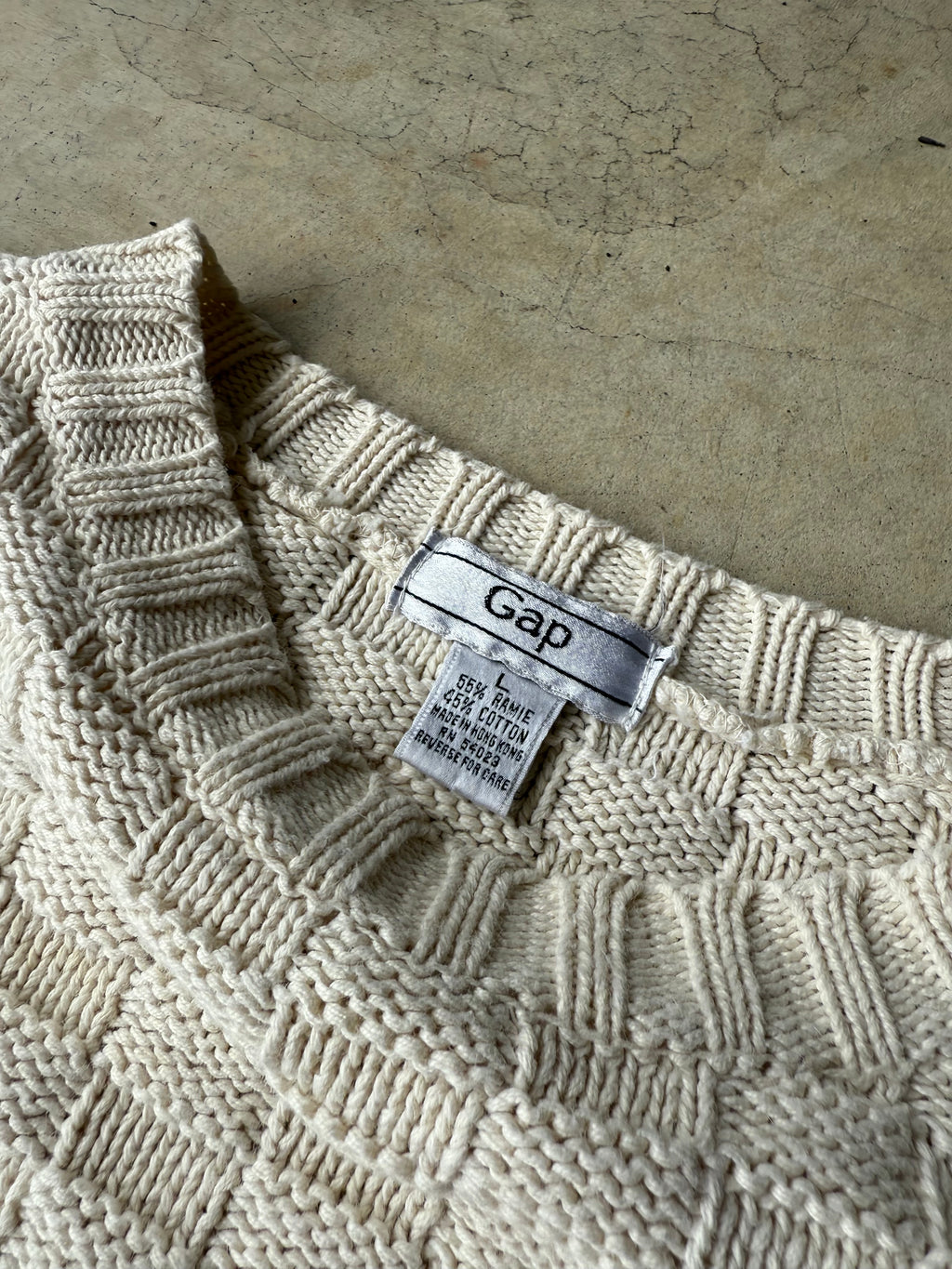 Vintage White Gap Knit Sweater - L