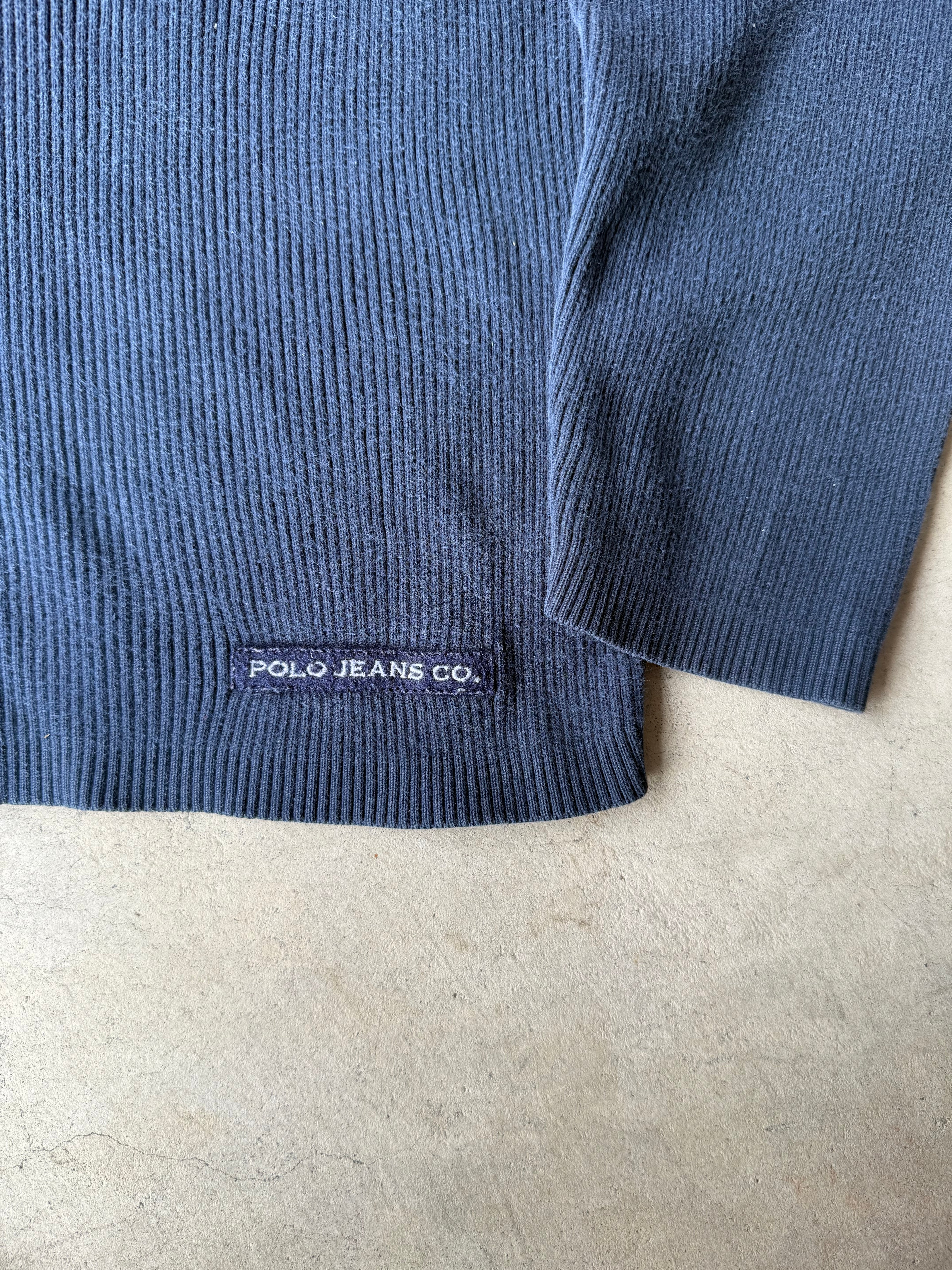 Vintage Red Striped Polo Jean Co Sweater - M