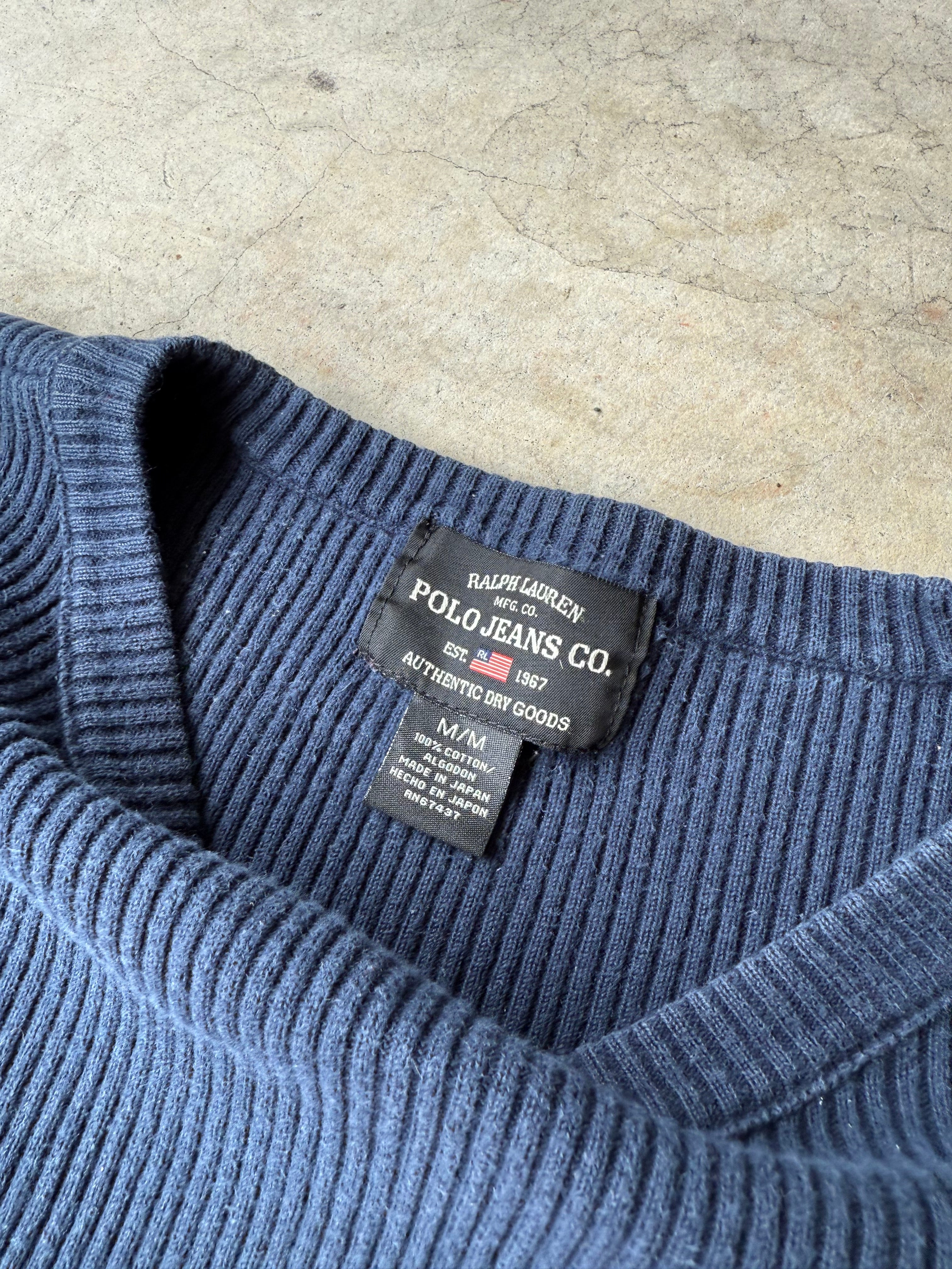 Vintage Red Striped Polo Jean Co Sweater - M