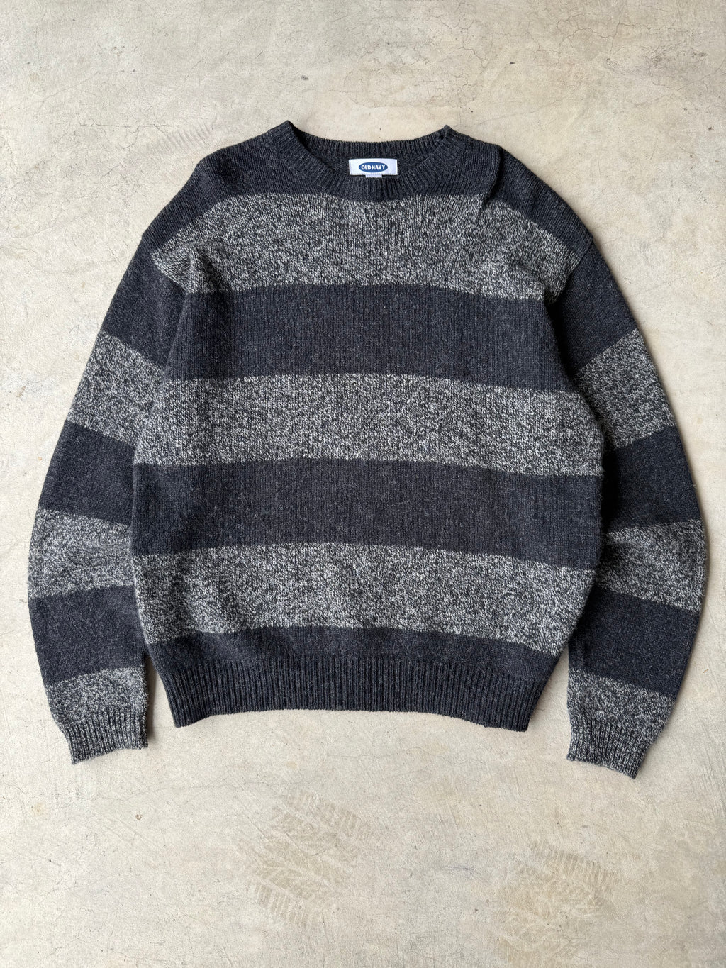 Vintage Black Striped Old Navy Wool Sweater - L
