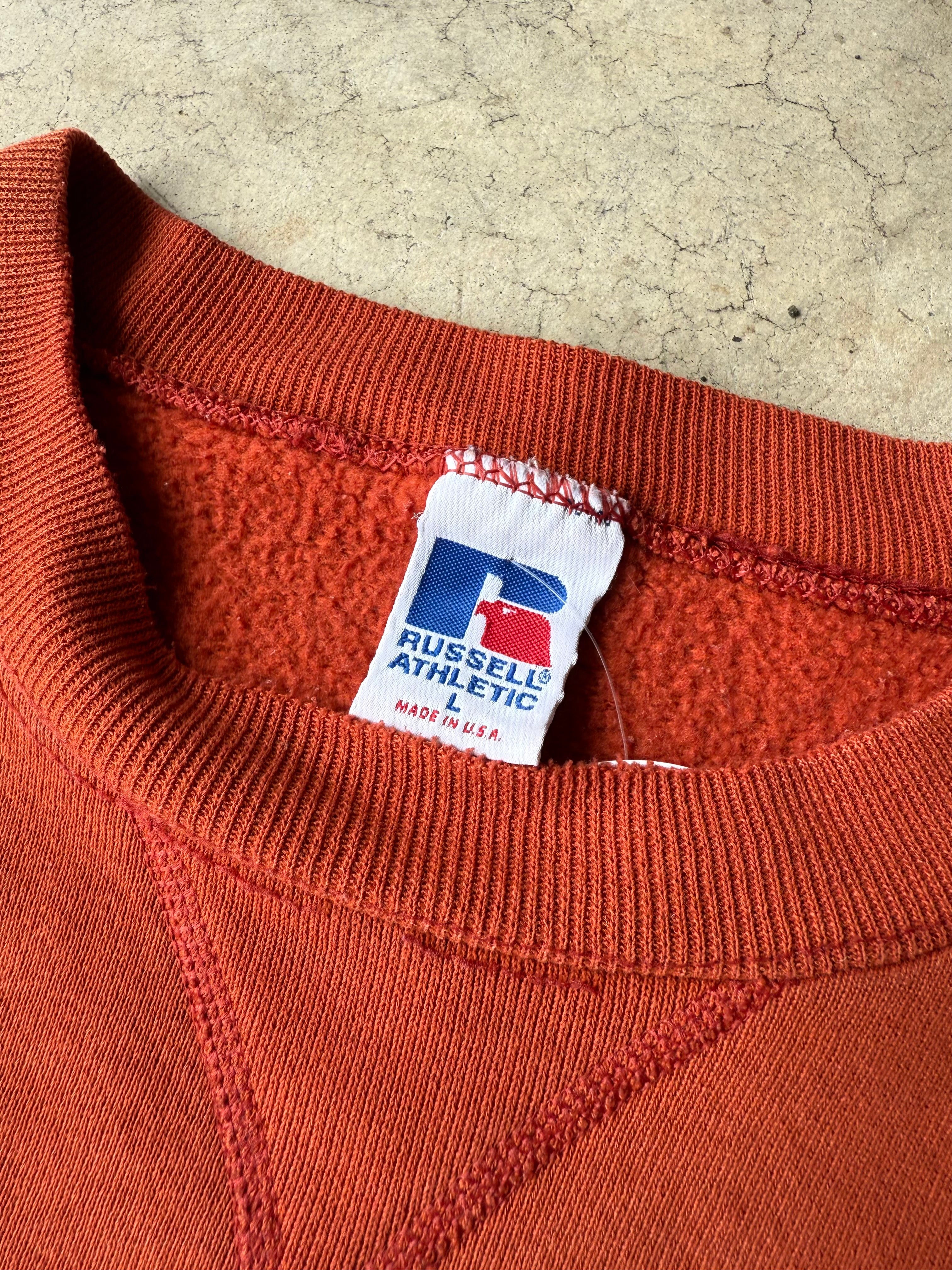 Vintage Orange Russell Athletic Crewneck - L