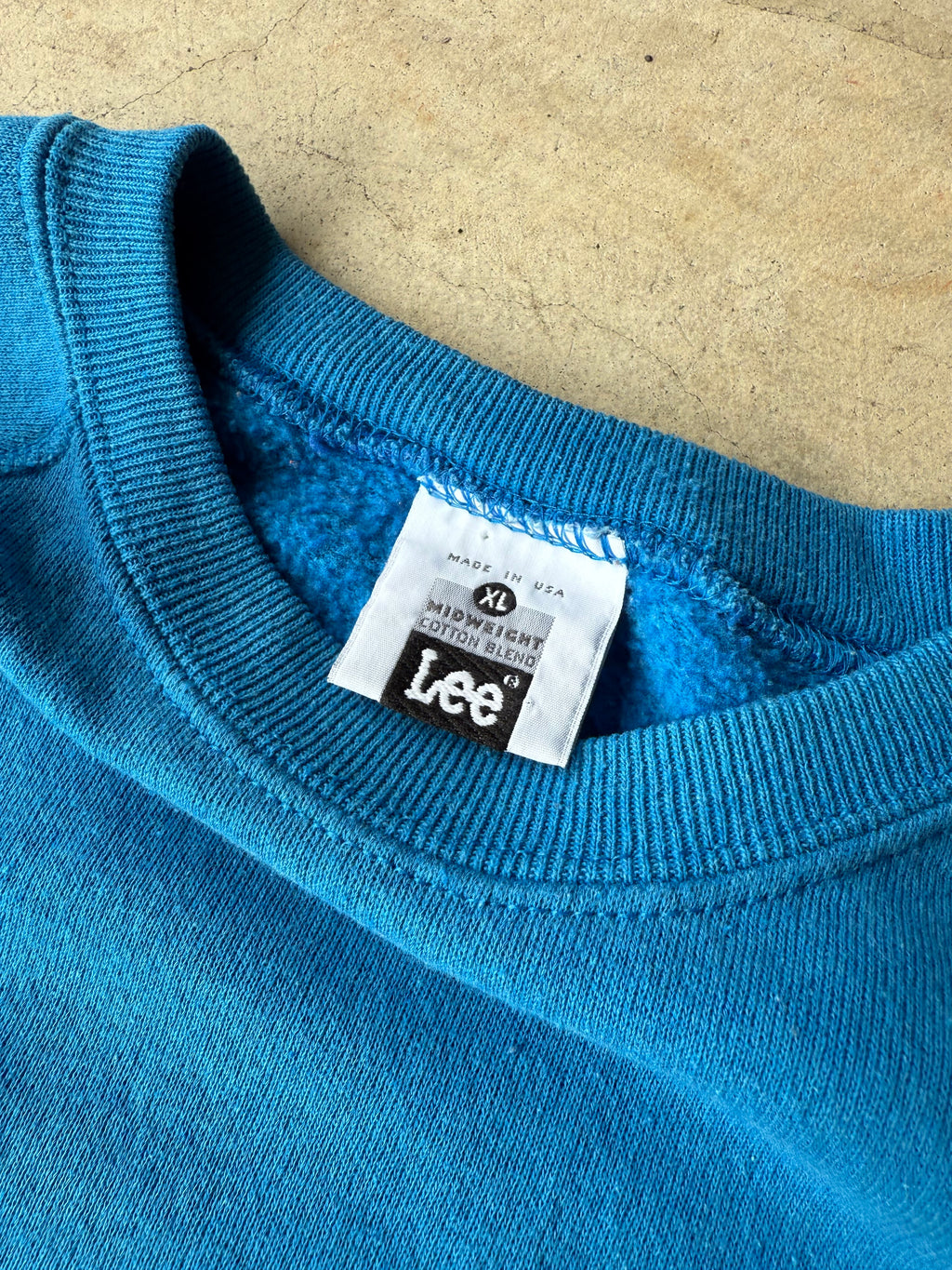 Vintage Bright Blue Lees Tag Crewneck - XL