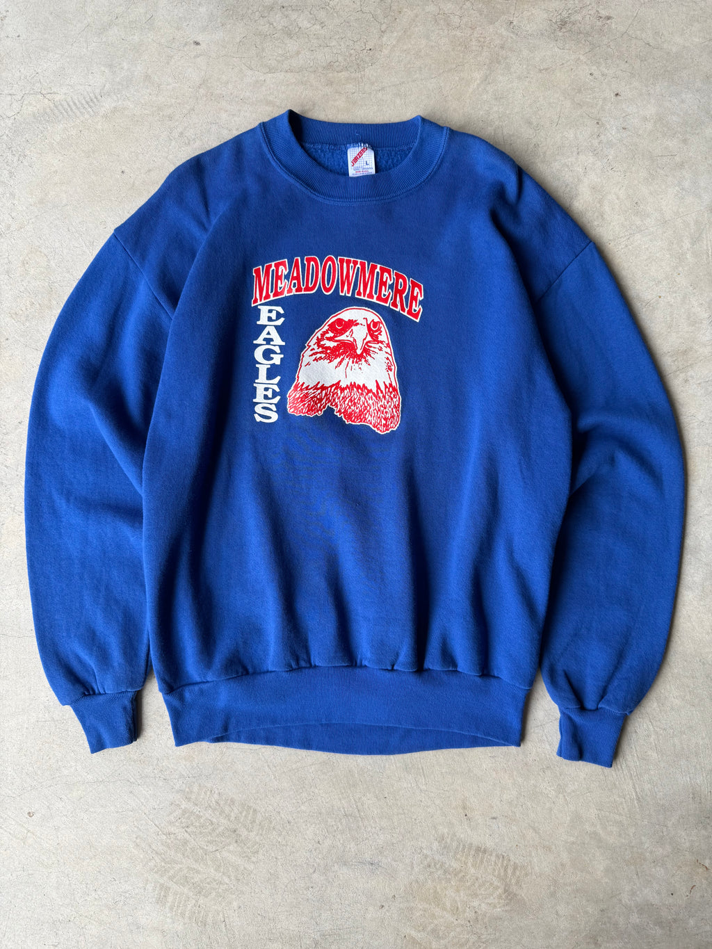 Vintage Blue Meadowmere Eagles Crewneck - L