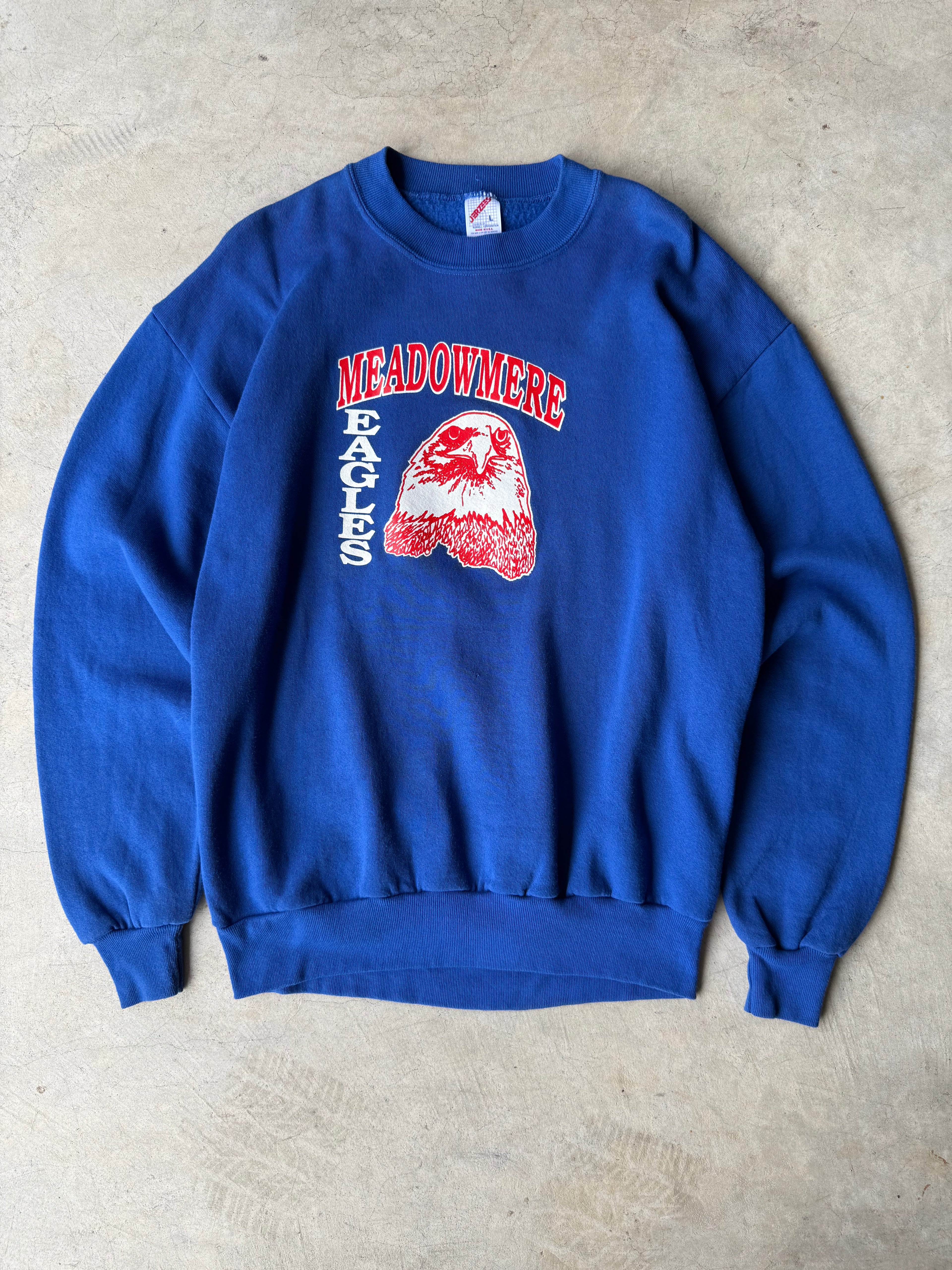 Vintage Blue Meadowmere Eagles Crewneck - L