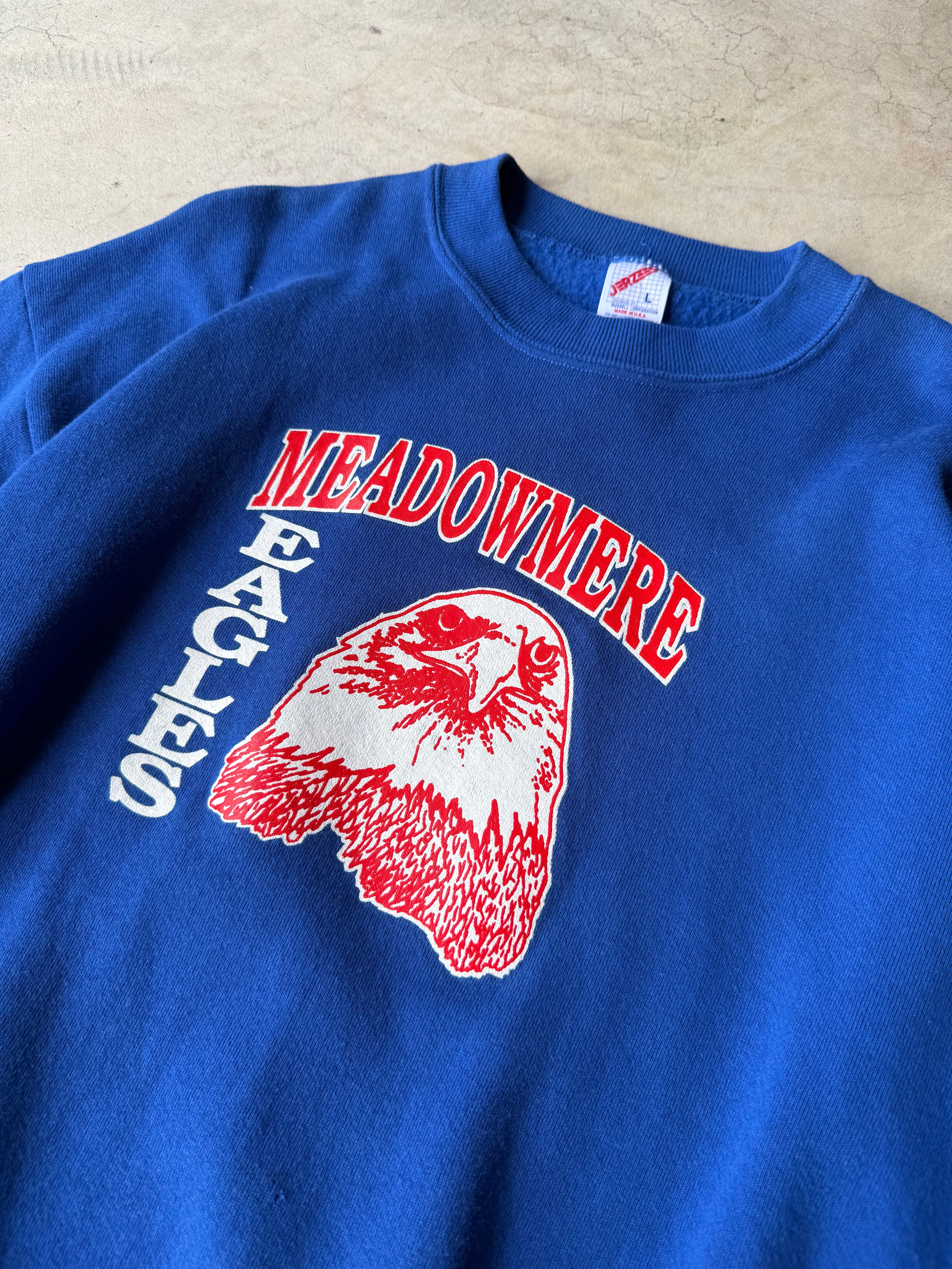 Vintage Blue Meadowmere Eagles Crewneck - L