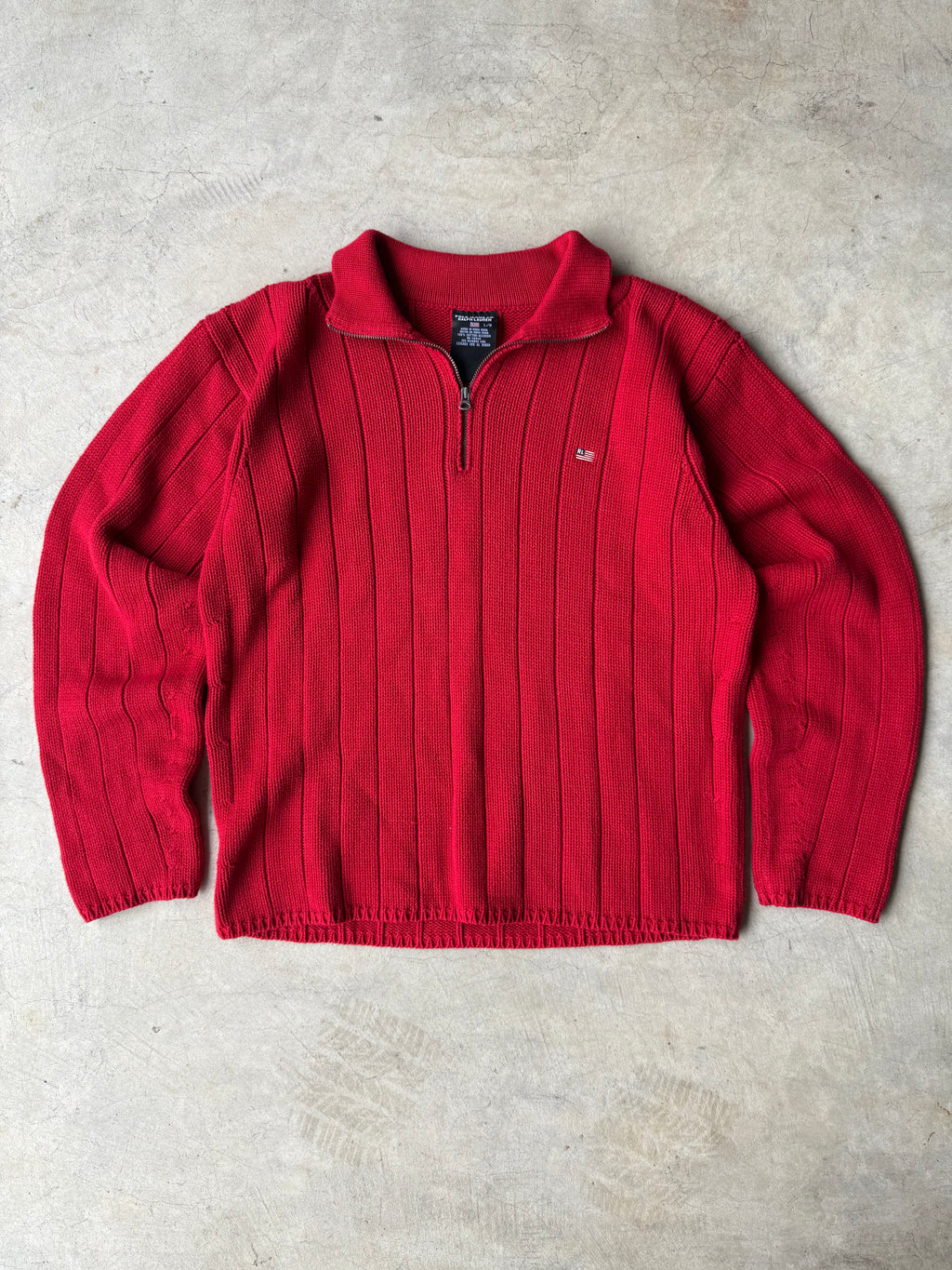 Vintage Red Polo Jean Co Quarter Zip - L