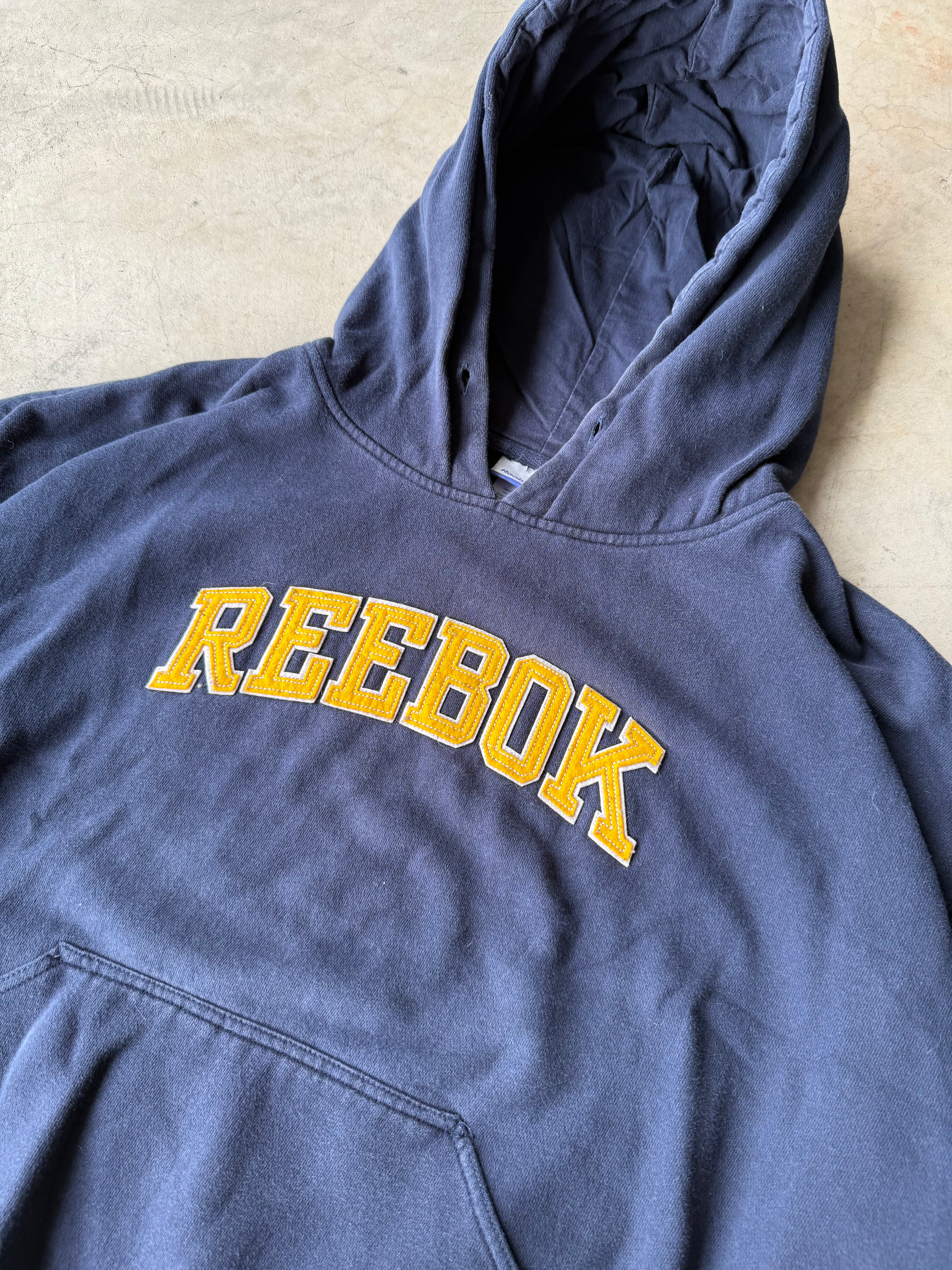 Vintage Navy Blue Reebok Hoodie - XL
