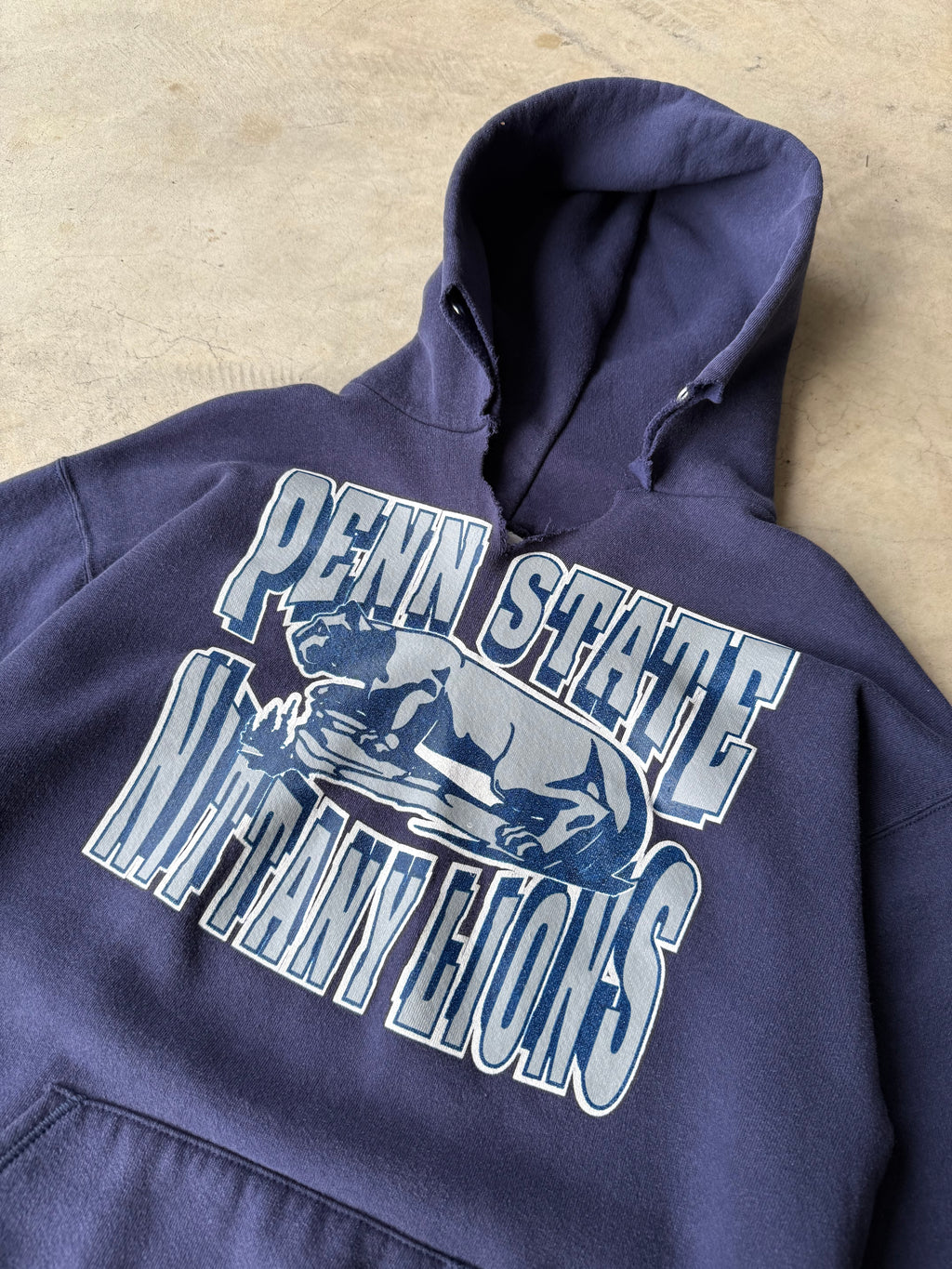 Vintage Navy Blue Penn State Hoodie - XL