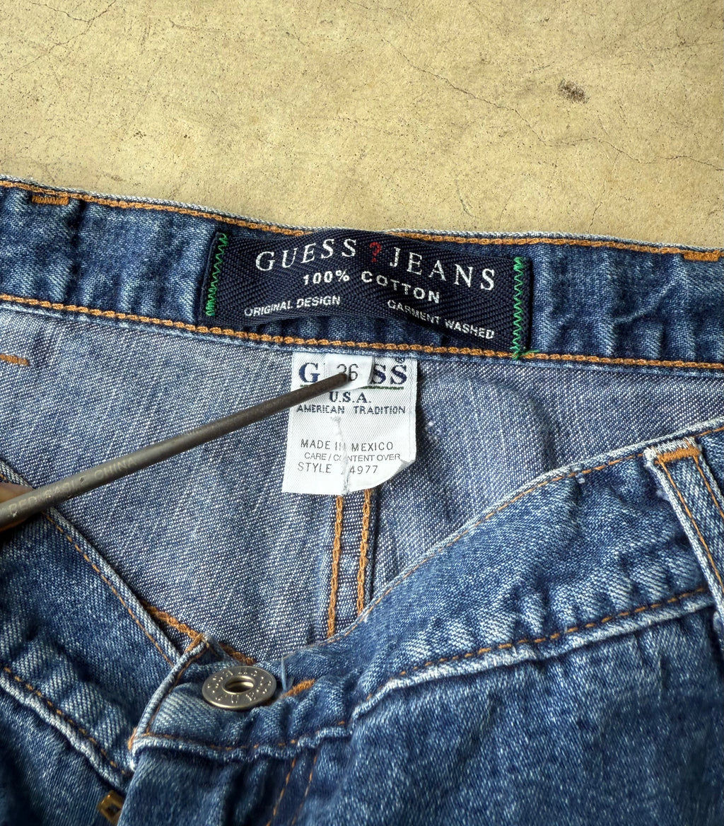 Vintage Guess Blue Jean Workwear Shorts - 36