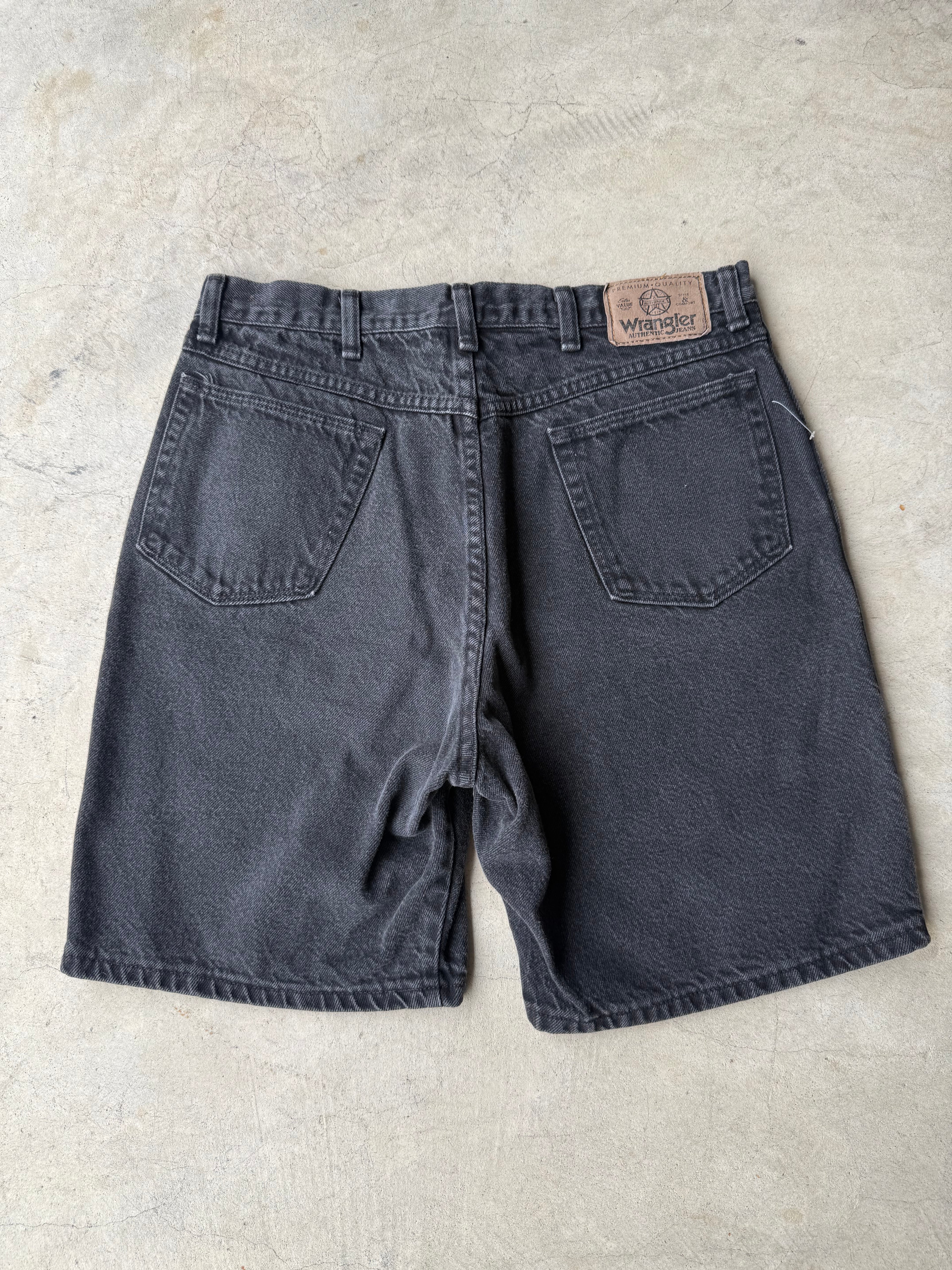 Vintage Wrangler Black Jean Shorts - 34