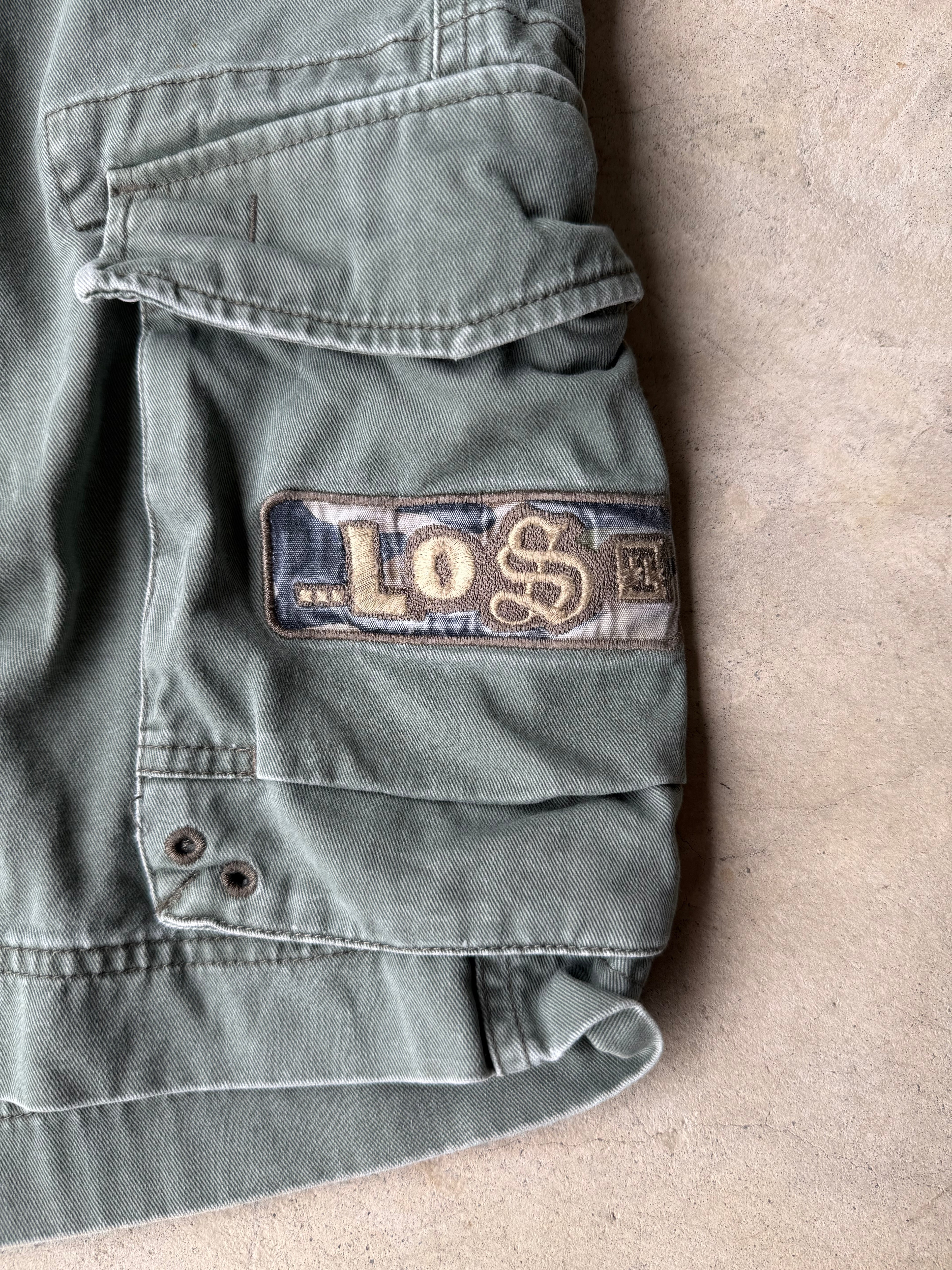 Vintage Lost Green Cargo Shorts - 38