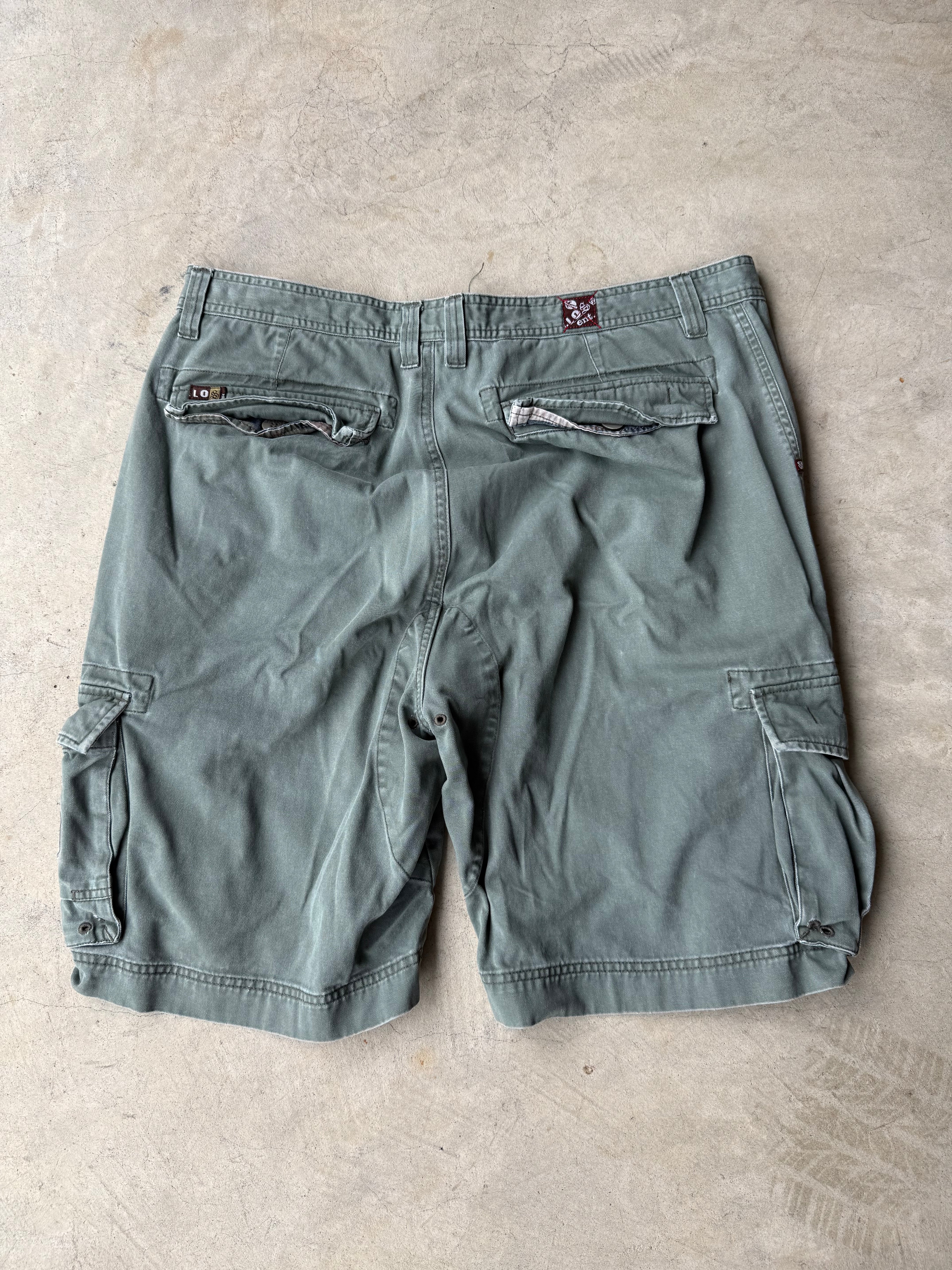 Vintage Lost Green Cargo Shorts - 38
