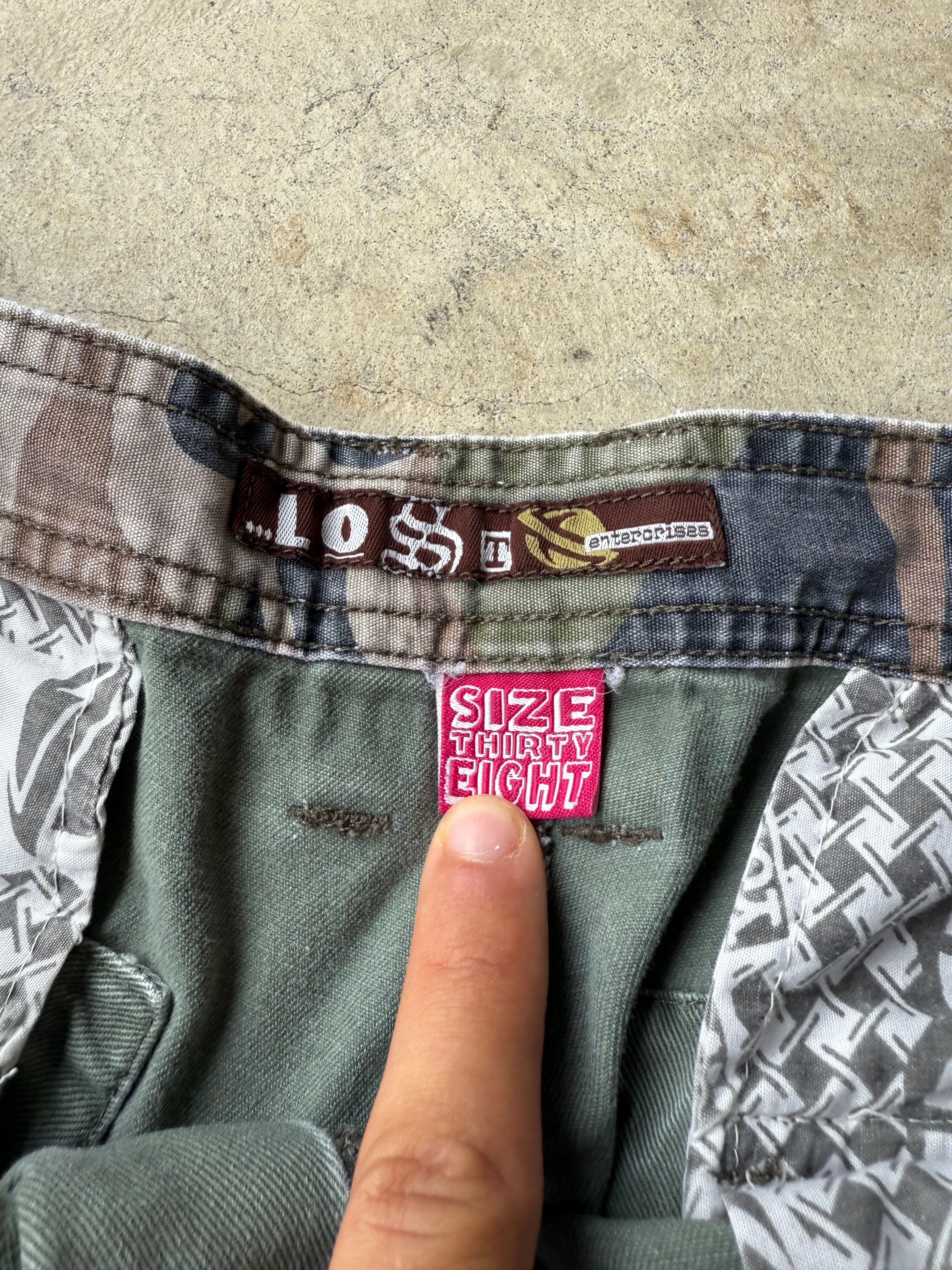 Vintage Lost Green Cargo Shorts - 38