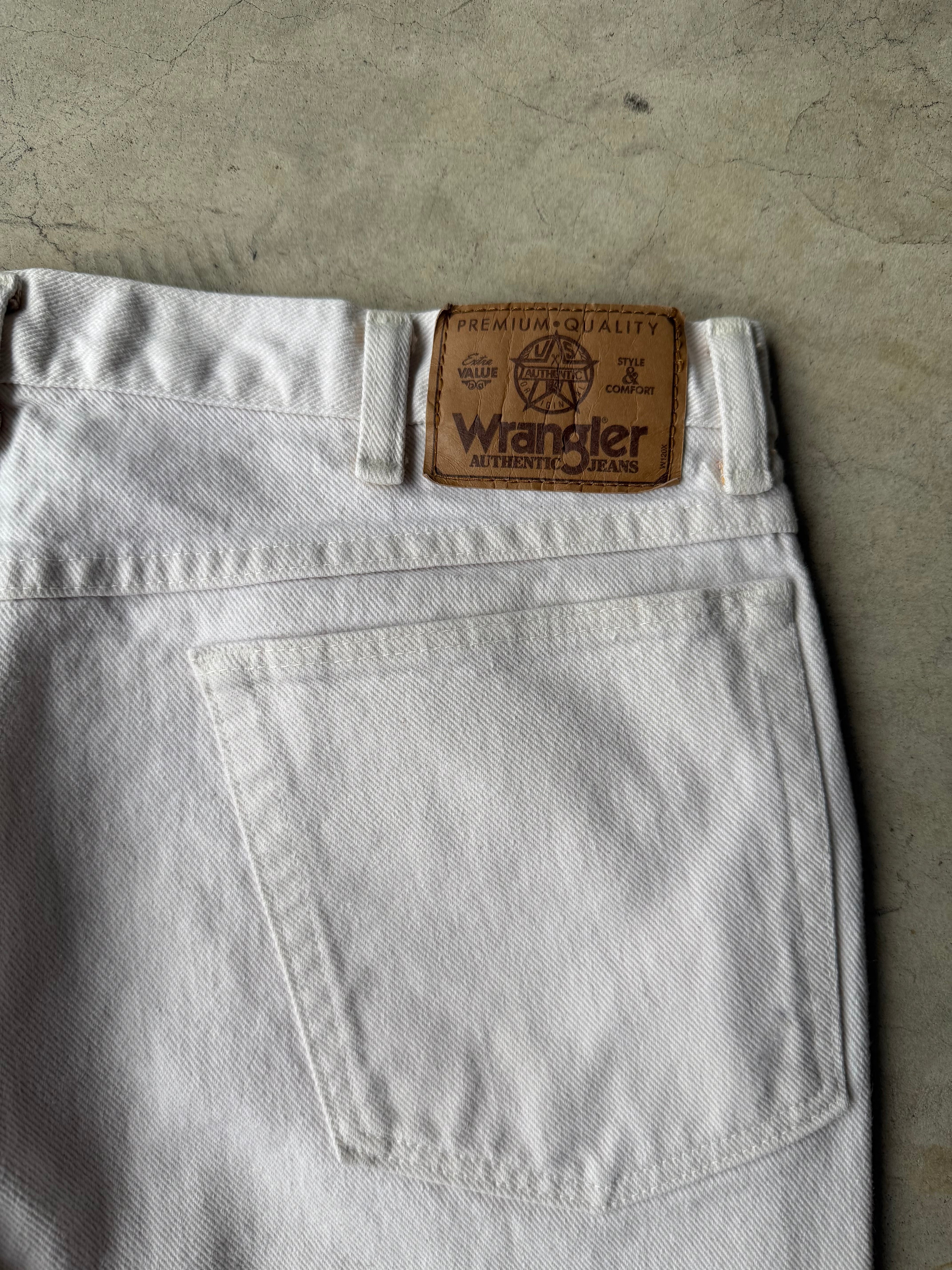 Vintage White Wrangler Workwear Pants - 36