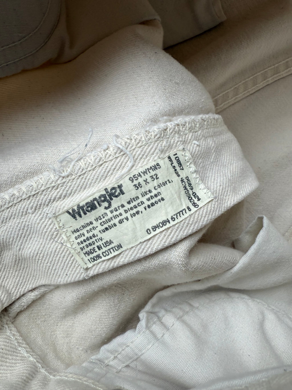 Vintage White Wrangler Workwear Pants - 36