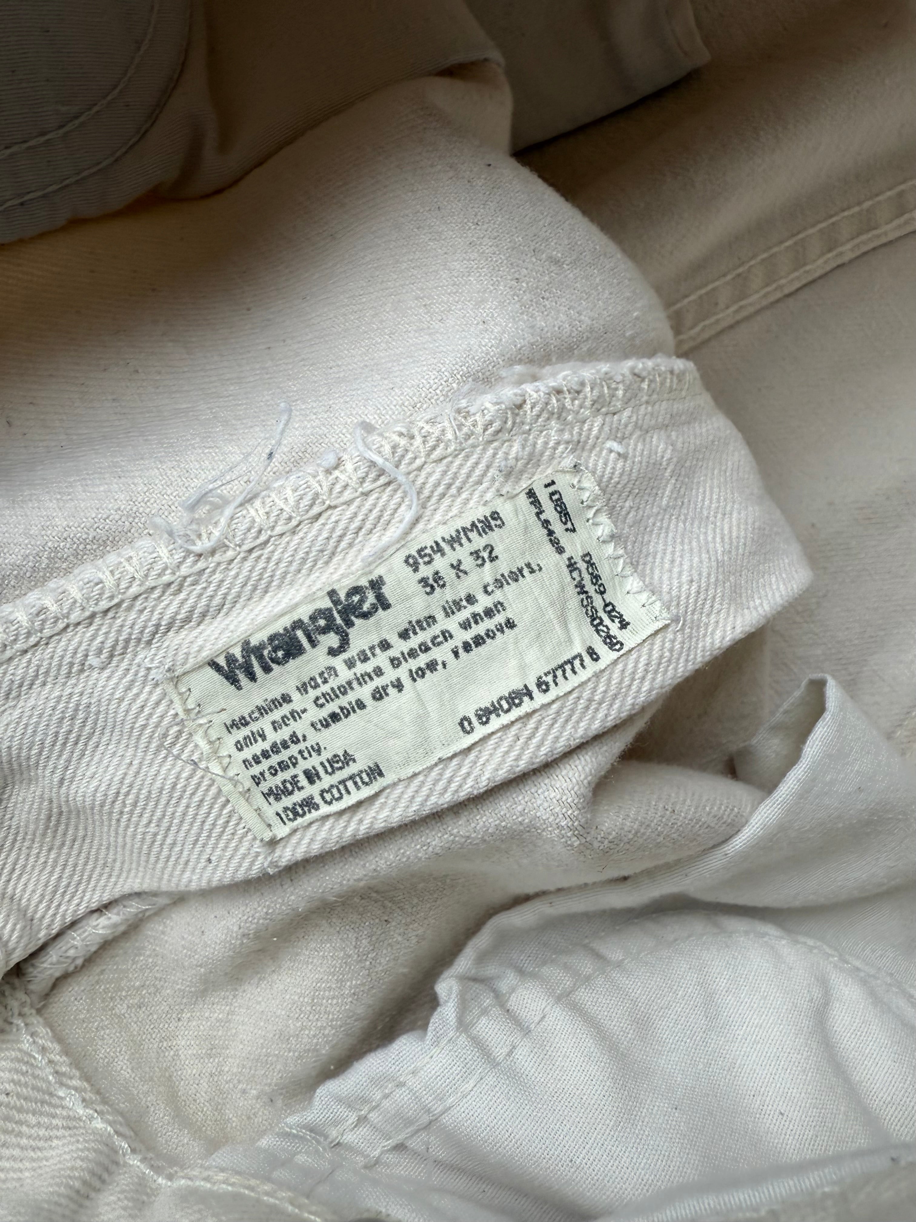 Vintage White Wrangler Workwear Pants - 36