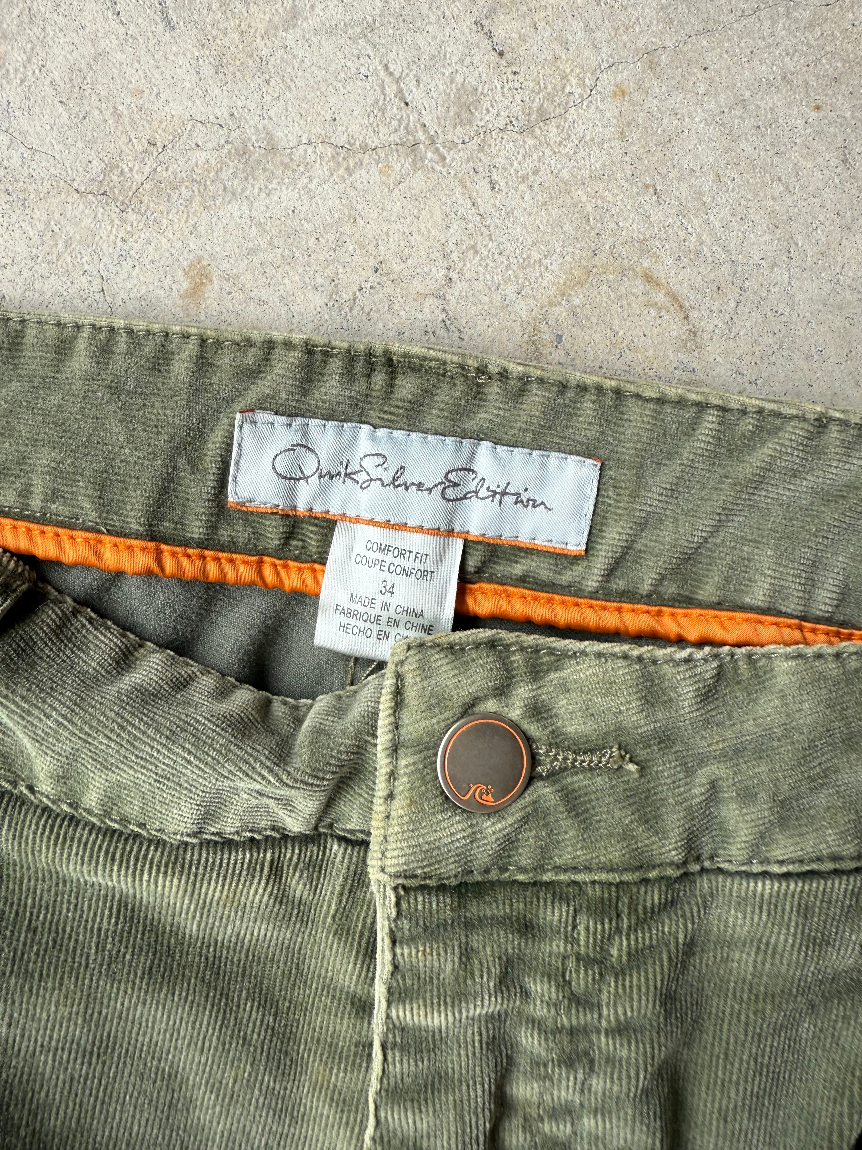 Vintage Quicksilver Green Corduroy Pants - 34