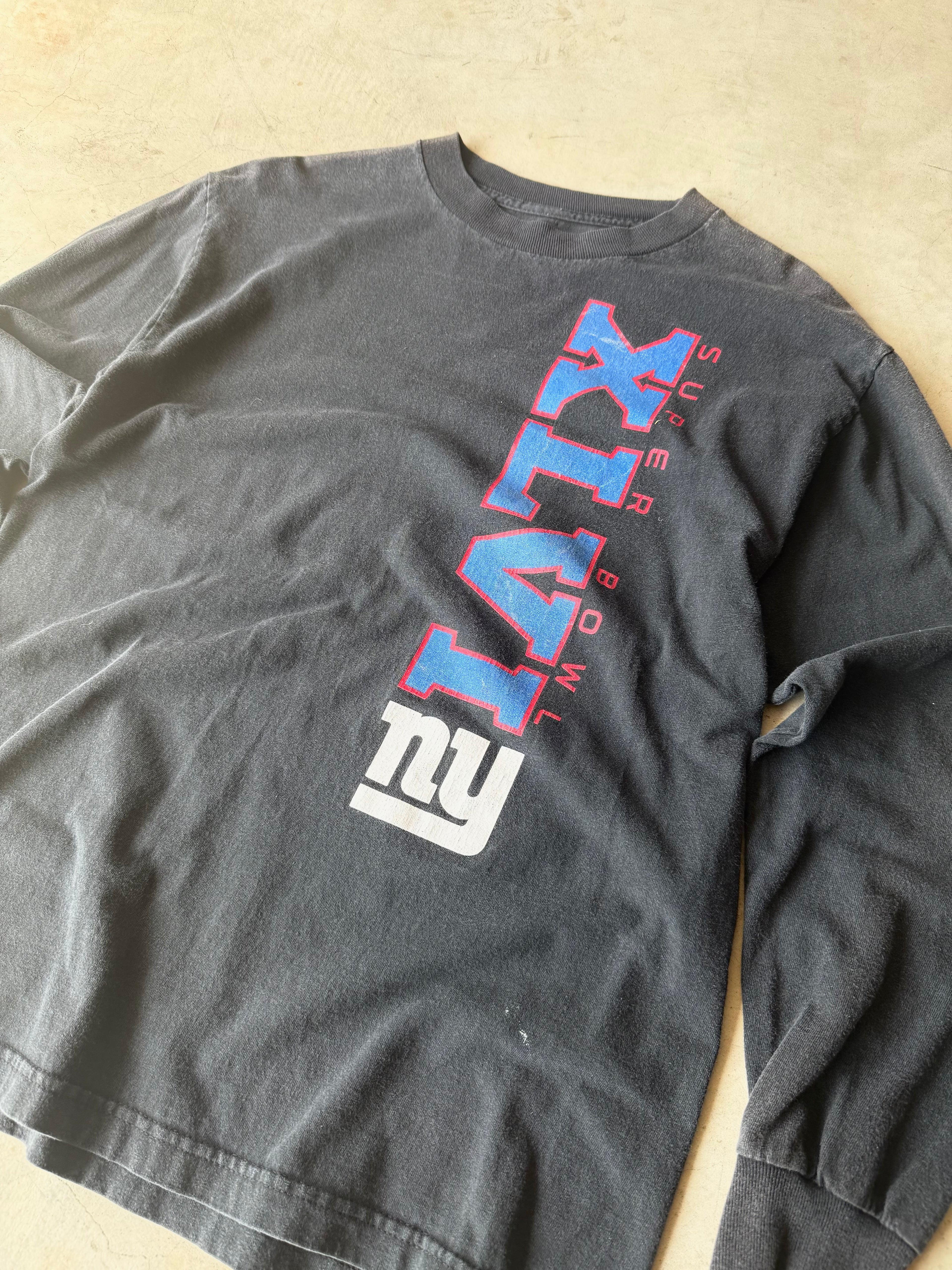 Vintage New York Giants Super Bowl Black Long Sleeve - M