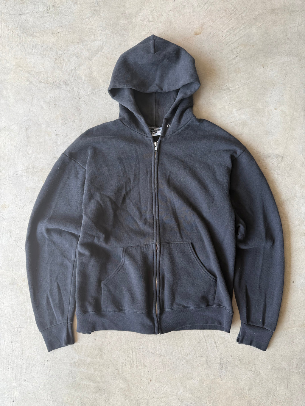 Vintage Lees Tag Black Zip Up Hoodie - M