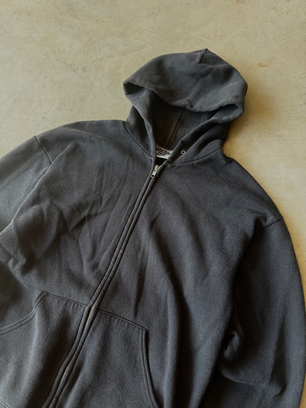 Vintage Lees Tag Black Zip Up Hoodie - M