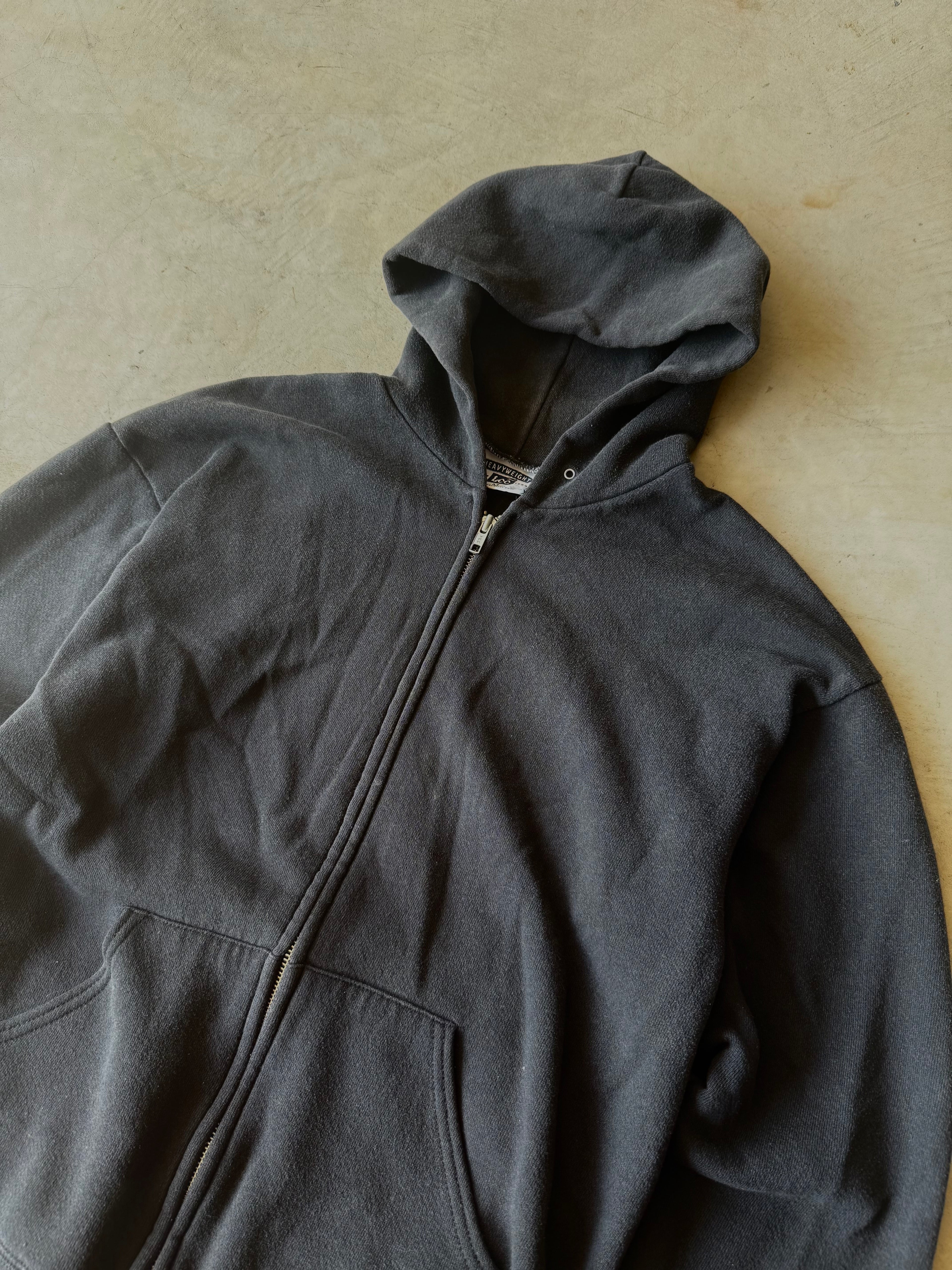 Vintage Lees Tag Black Zip Up Hoodie - M