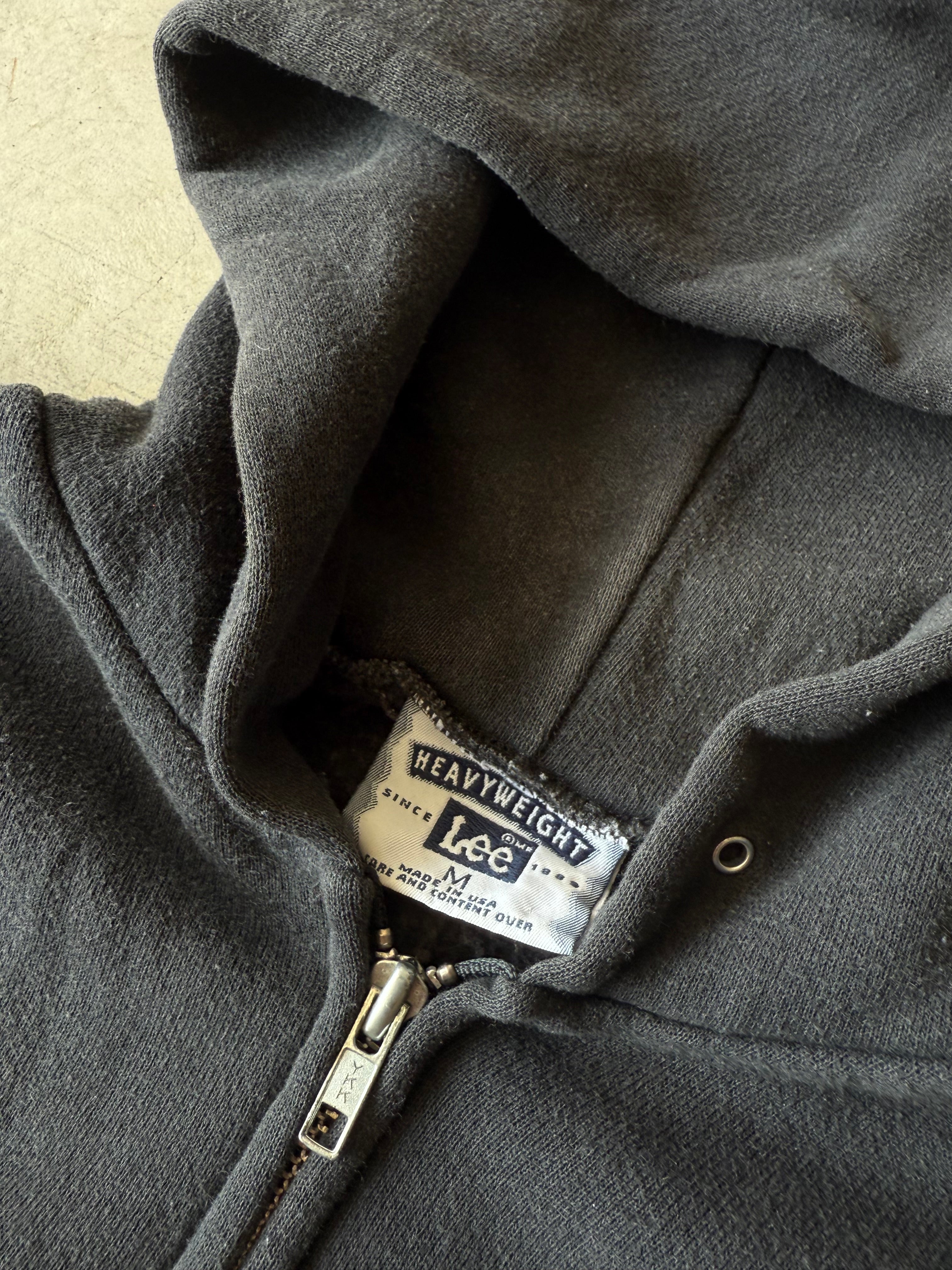 Vintage Lees Tag Black Zip Up Hoodie - M