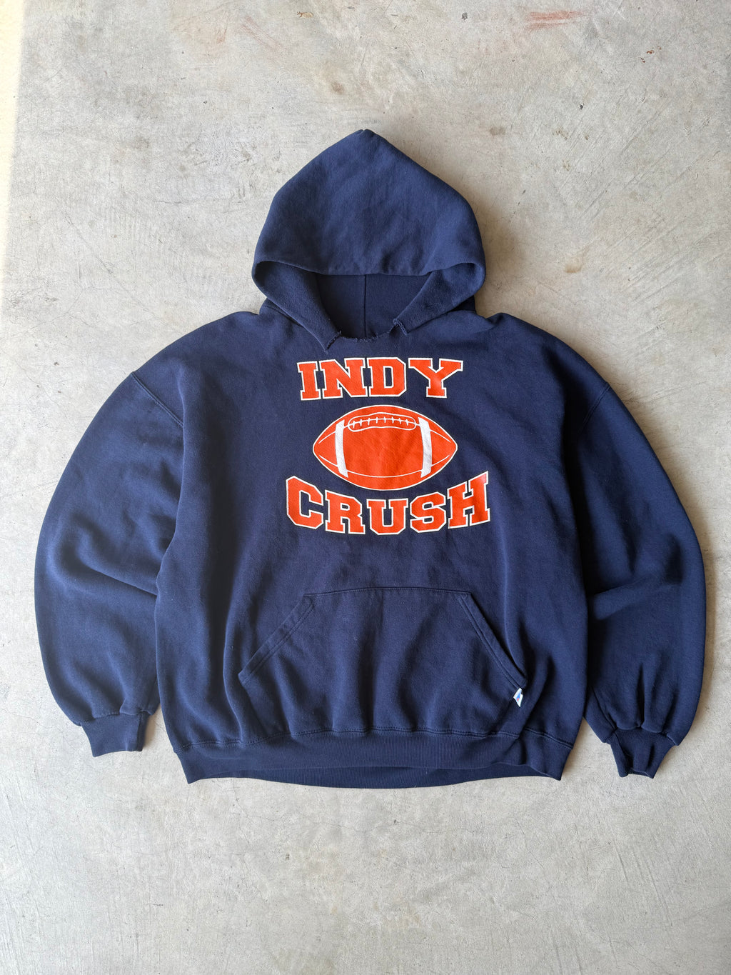 Vintage Russell Athletic Indy Football Navy Blue Hoodie - XL