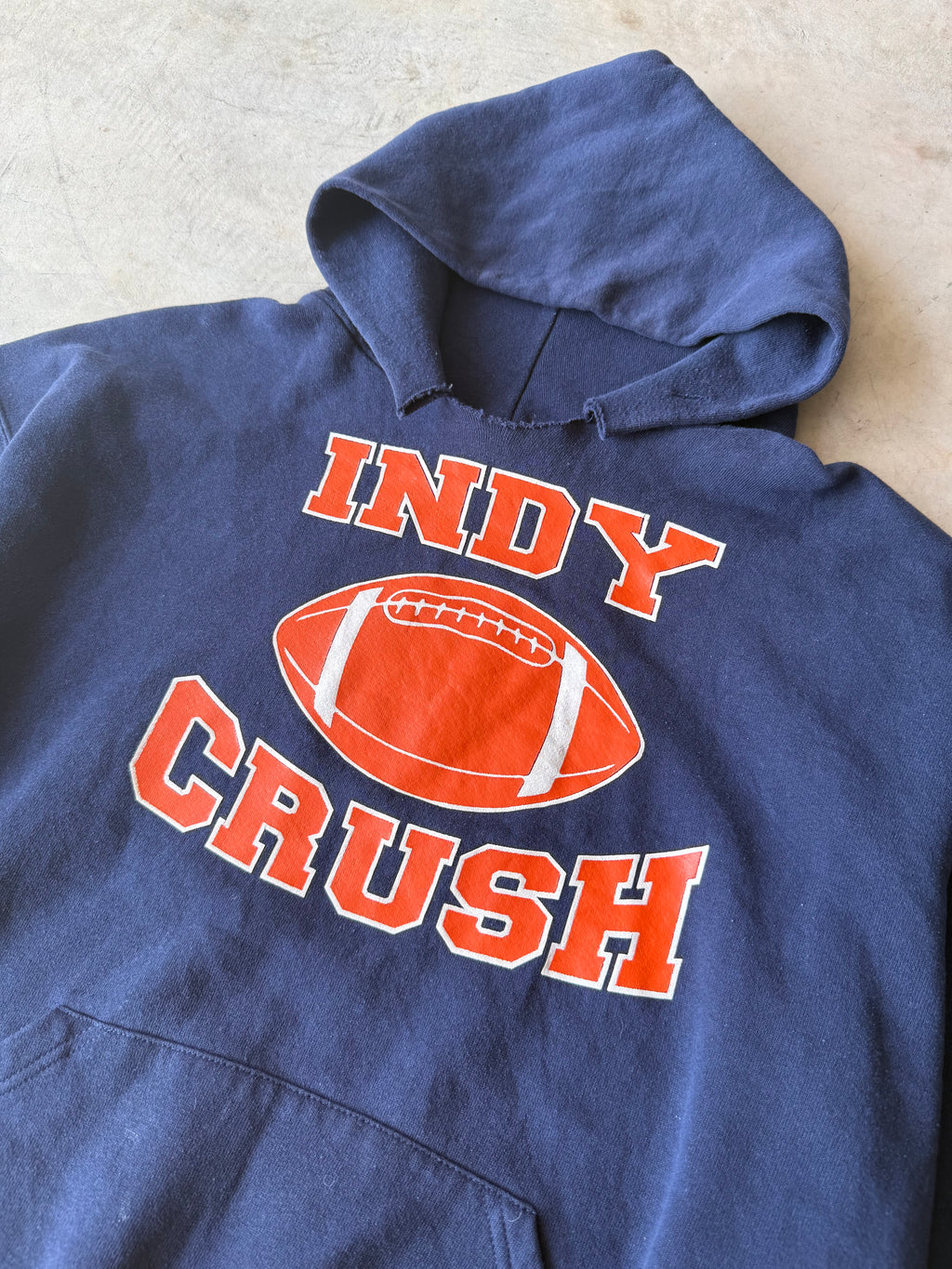 Vintage Russell Athletic Indy Football Navy Blue Hoodie - XL