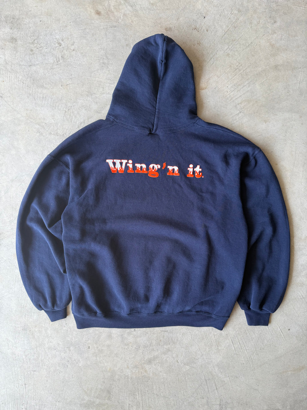 Vintage Russell Athletic Indy Football Navy Blue Hoodie - XL