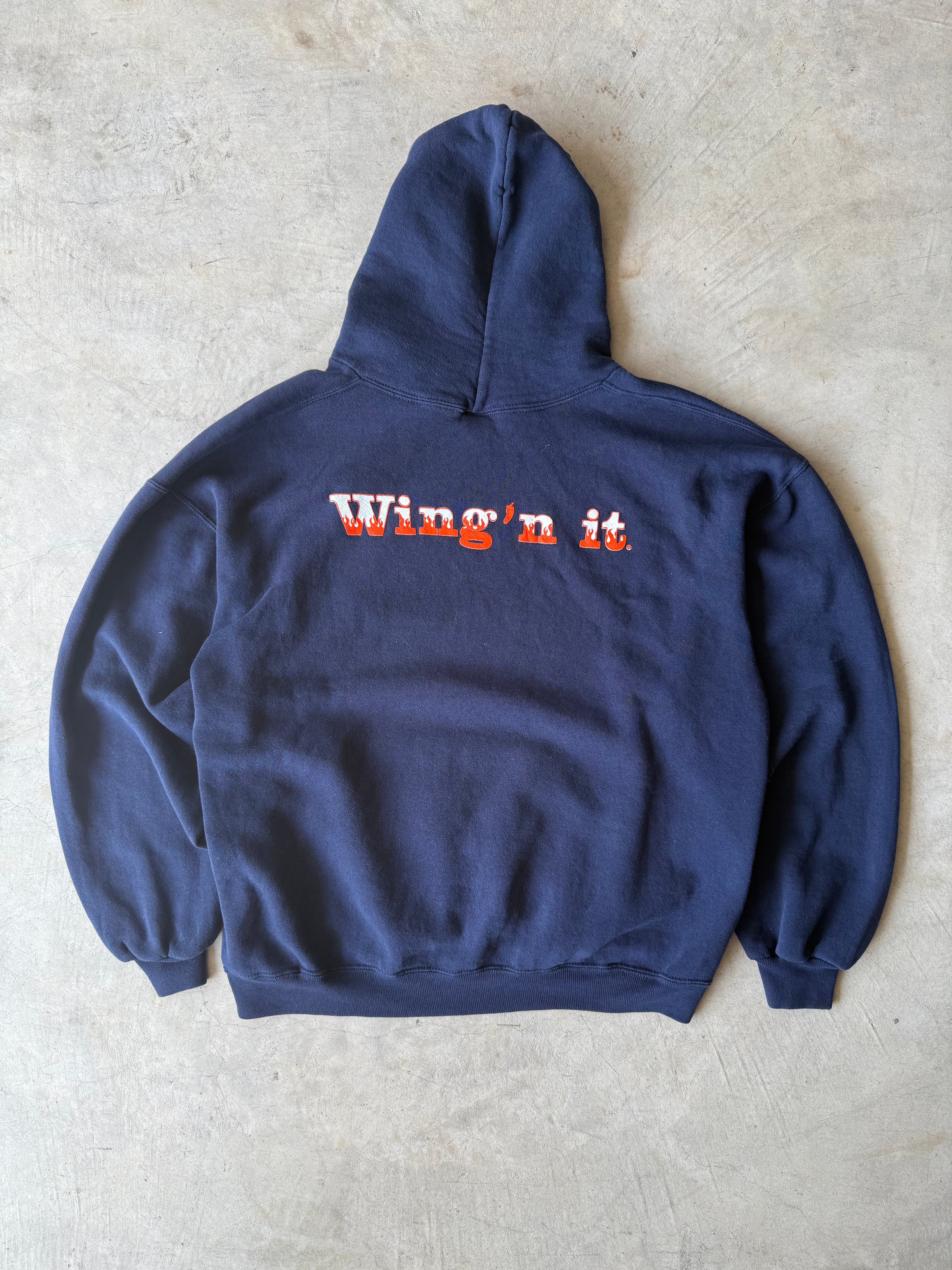 Vintage Russell Athletic Indy Football Navy Blue Hoodie - XL