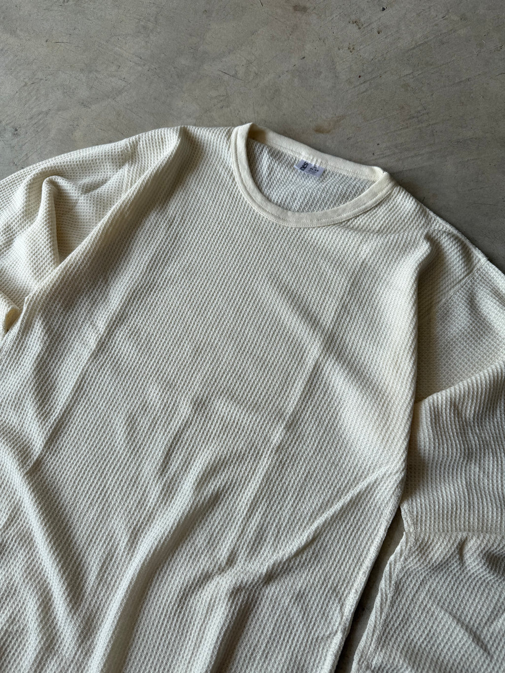 Vintage Hanes White Thermal Long Sleeve - XL