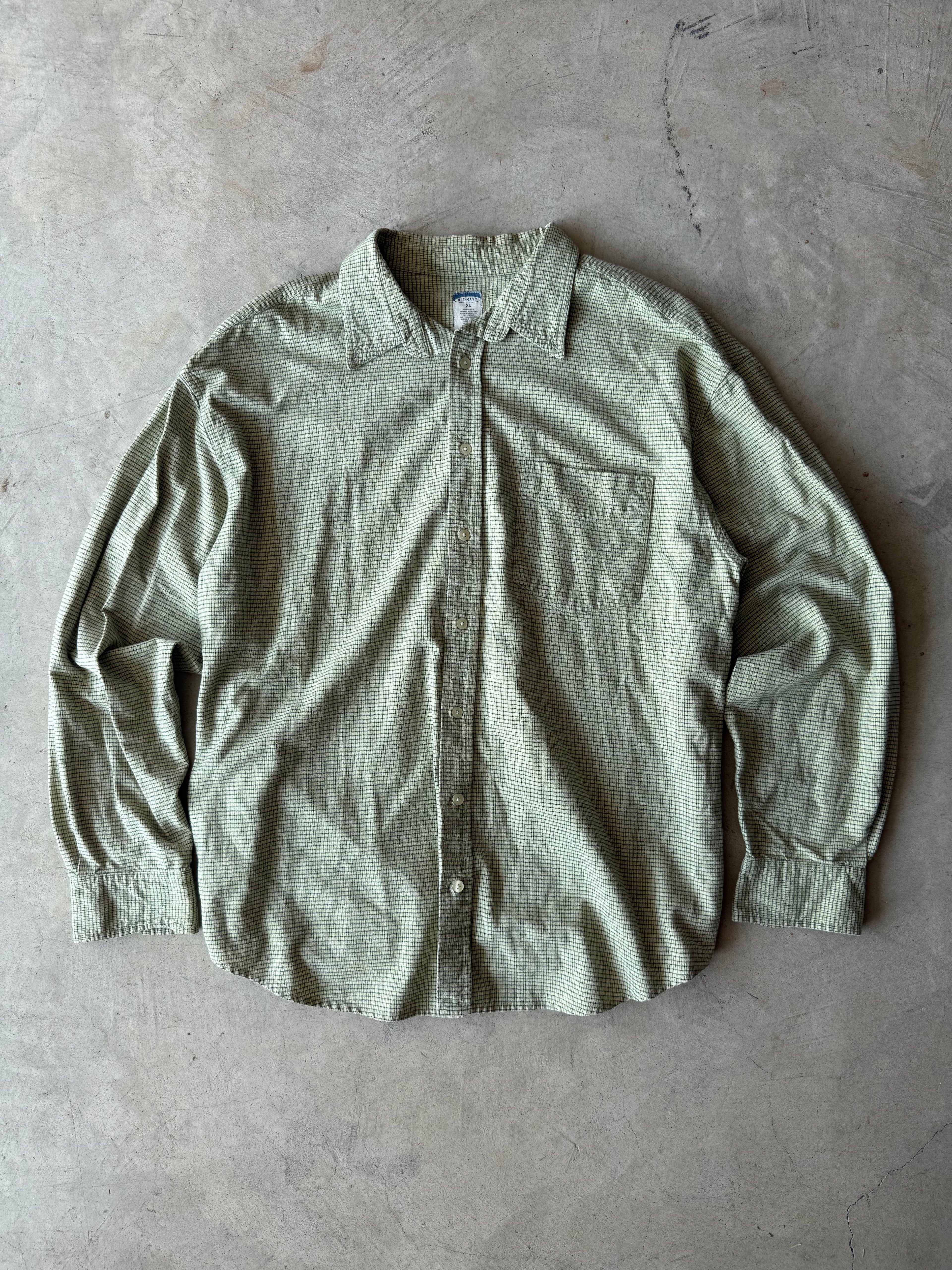 Vintage Old Navy Green Collared Long Sleeve - XL