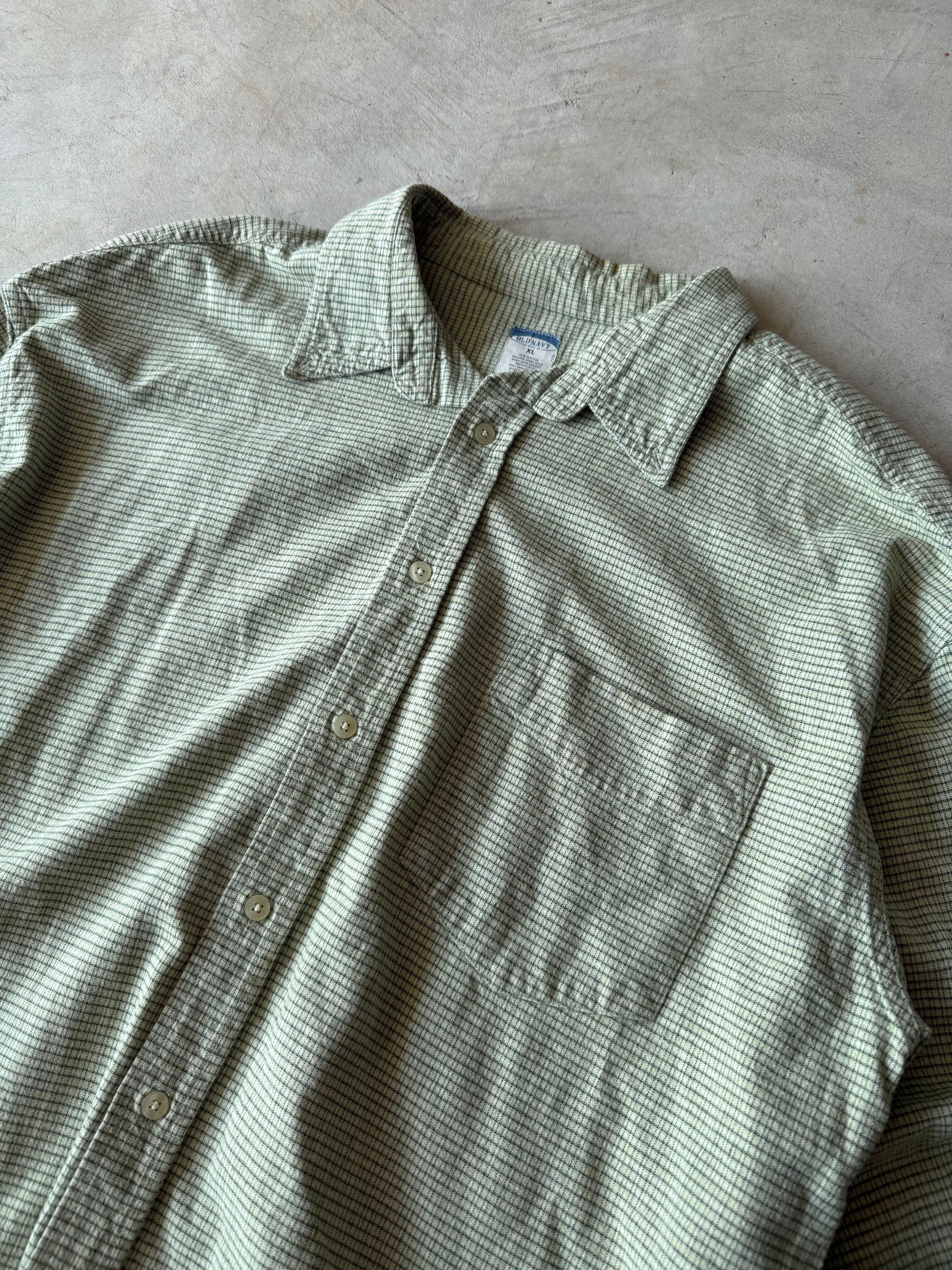 Vintage Old Navy Green Collared Long Sleeve - XL