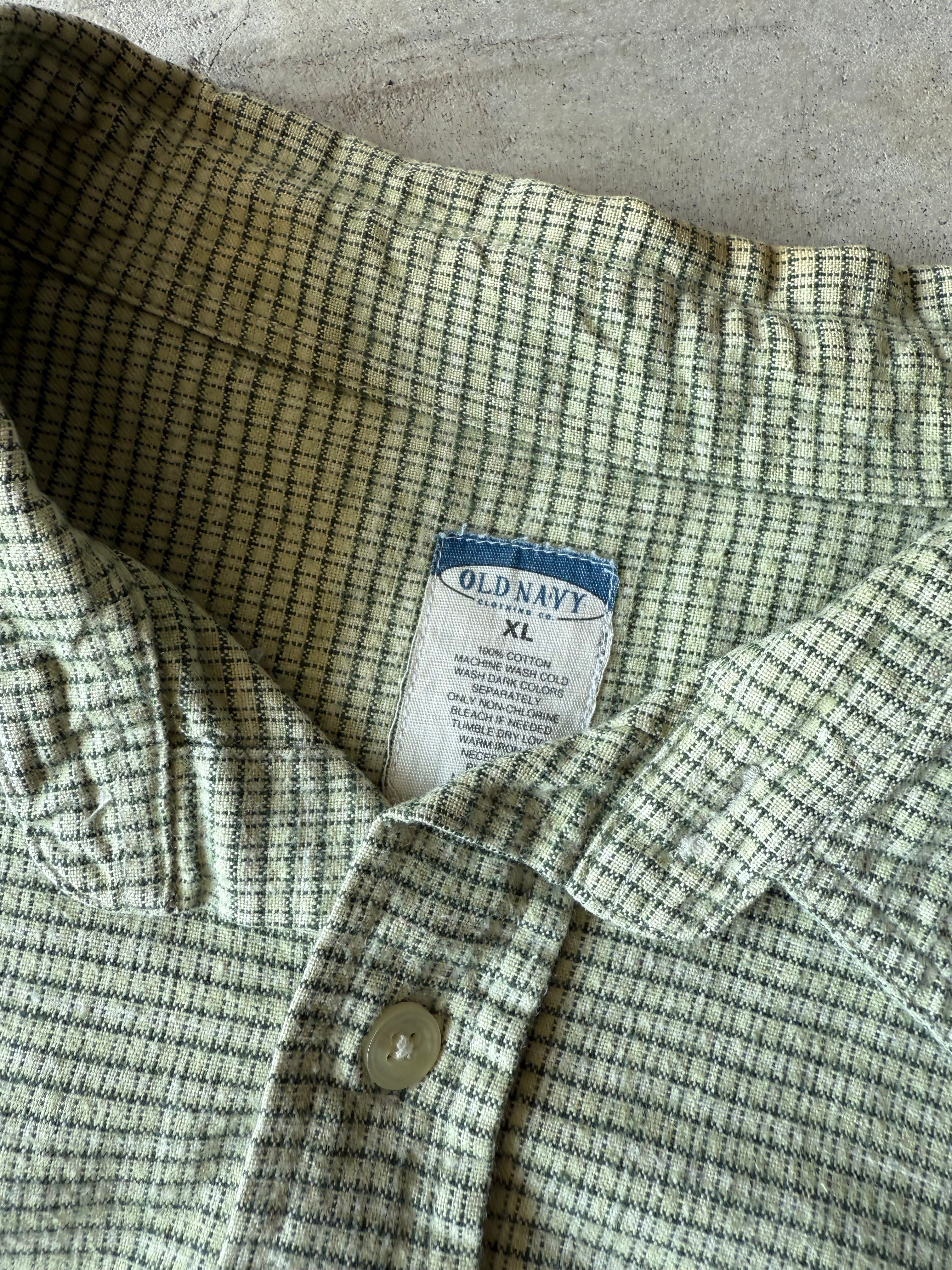 Vintage Old Navy Green Collared Long Sleeve - XL